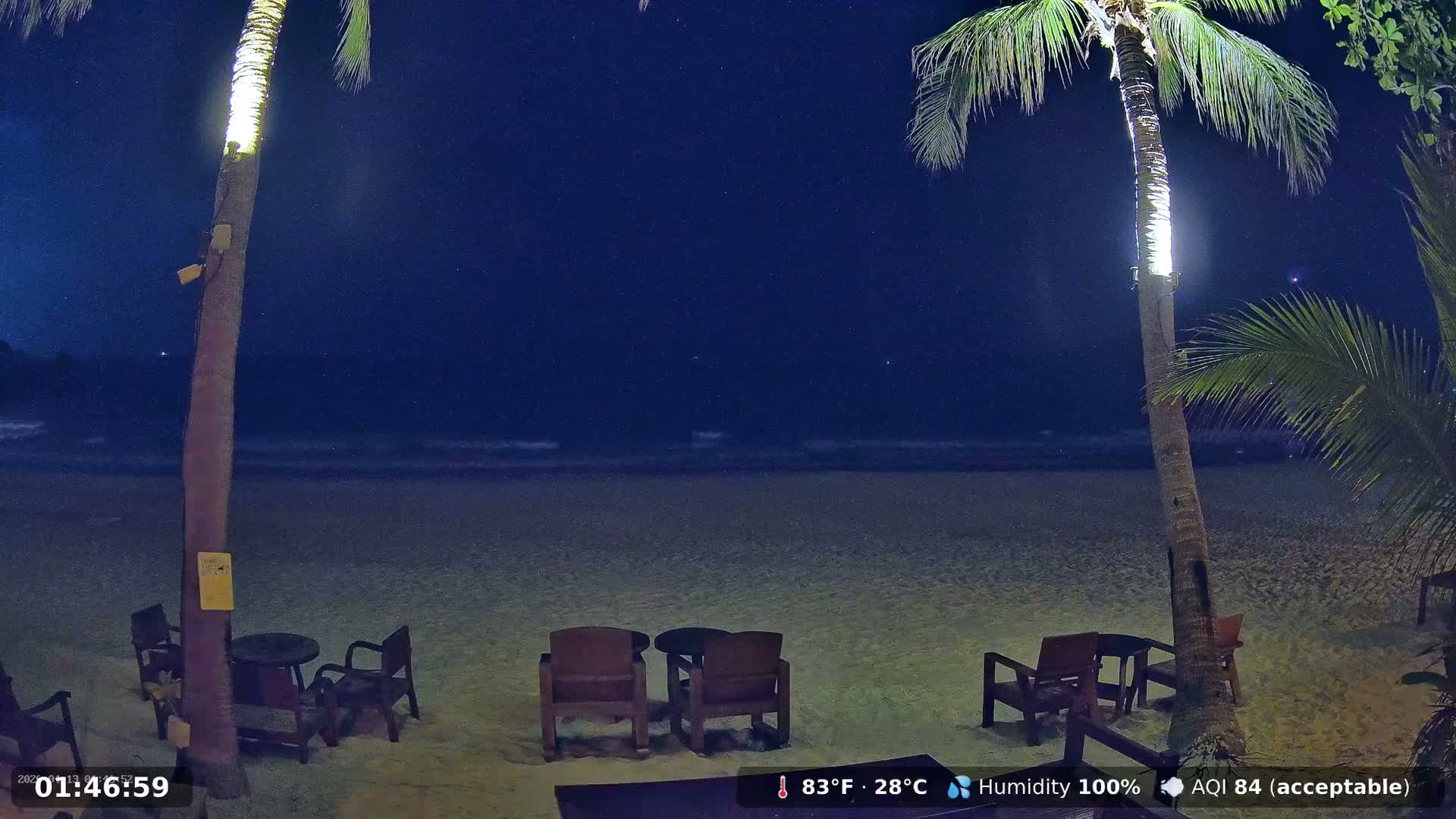 Haad Rin Beach from House of Sanskara Live Cam · Koh Pha Ngan, Surat Thani, Thailand 