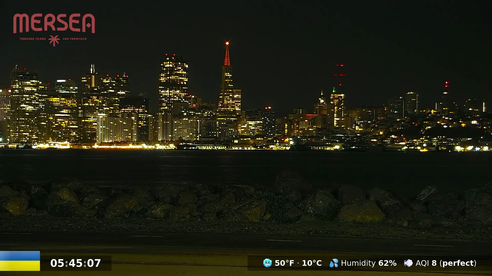 San Francisco City Live Camera from Treasure Island - California, USA