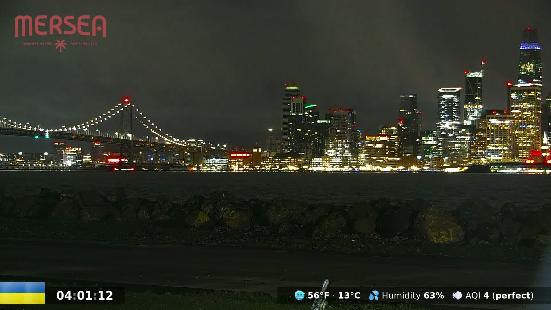San Francisco City Live Camera from Treasure Island - California, USA