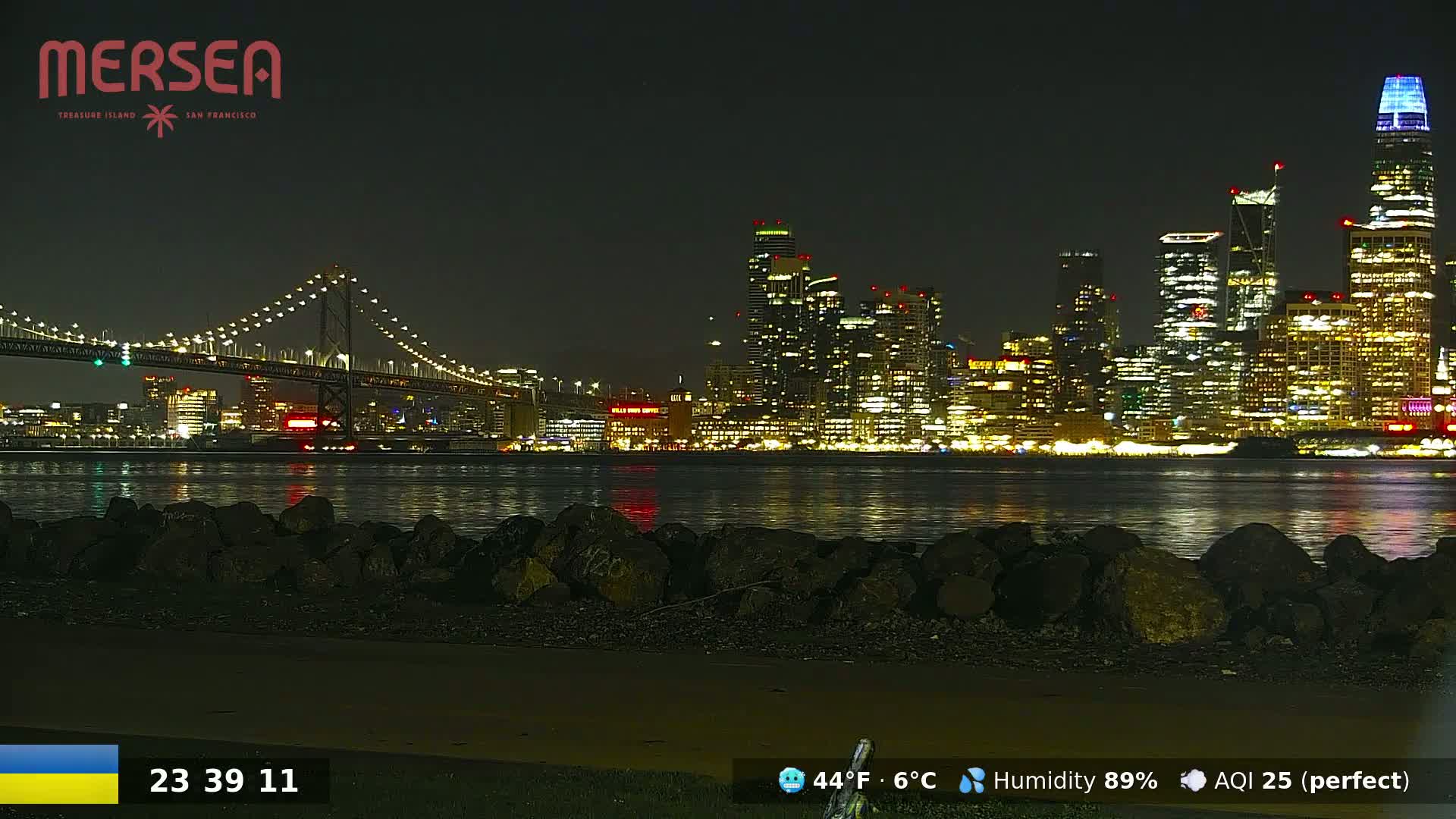 San Francisco City Live Camera from Treasure Island - California, USA