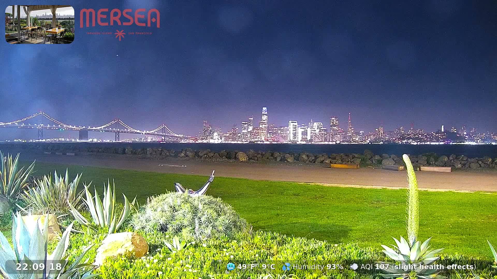 San Francisco City Live Camera from Treasure Island - San Fracisco, California, USA