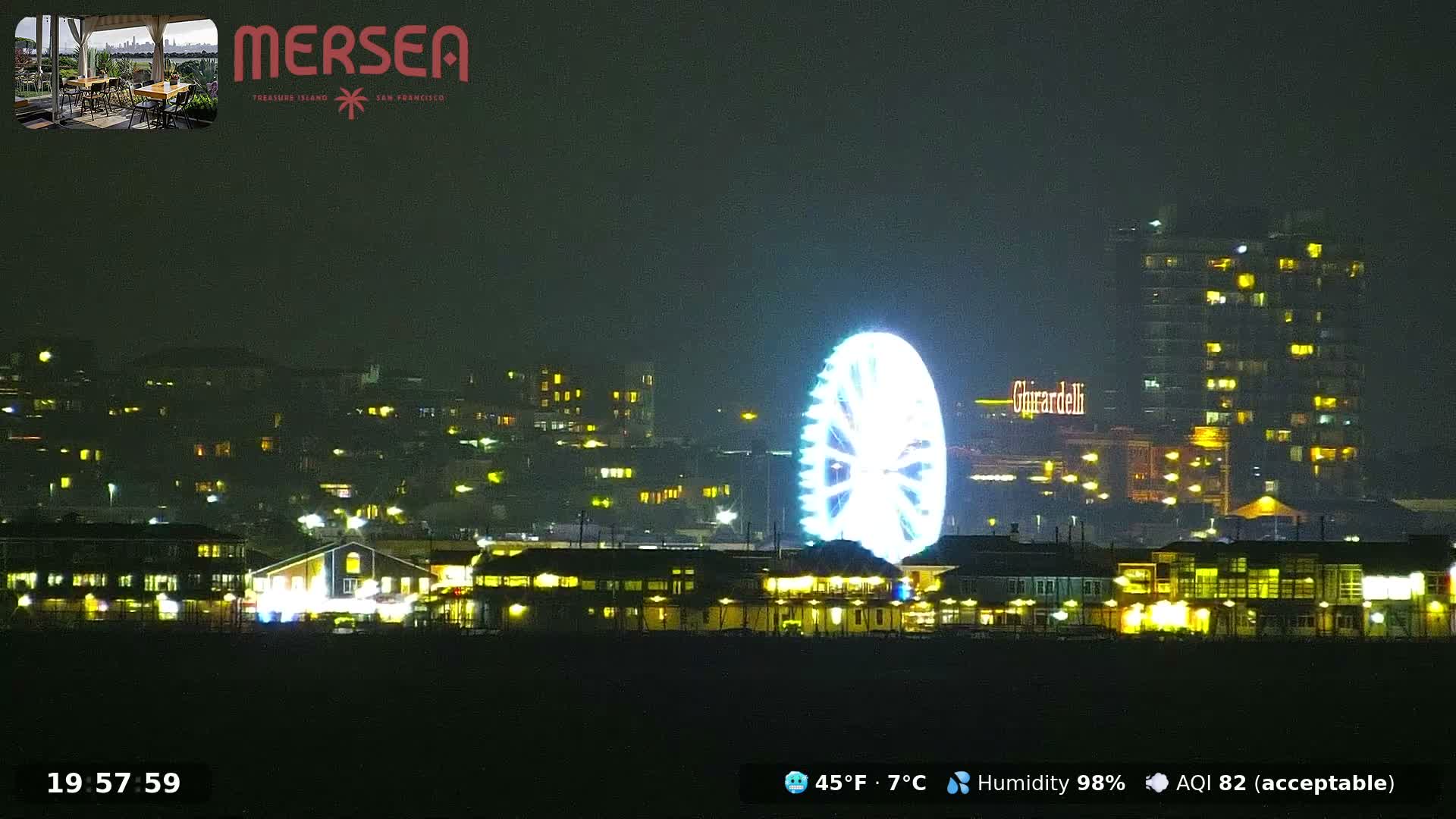 San Francisco City Live Camera from Treasure Island - San Fracisco, California, USA