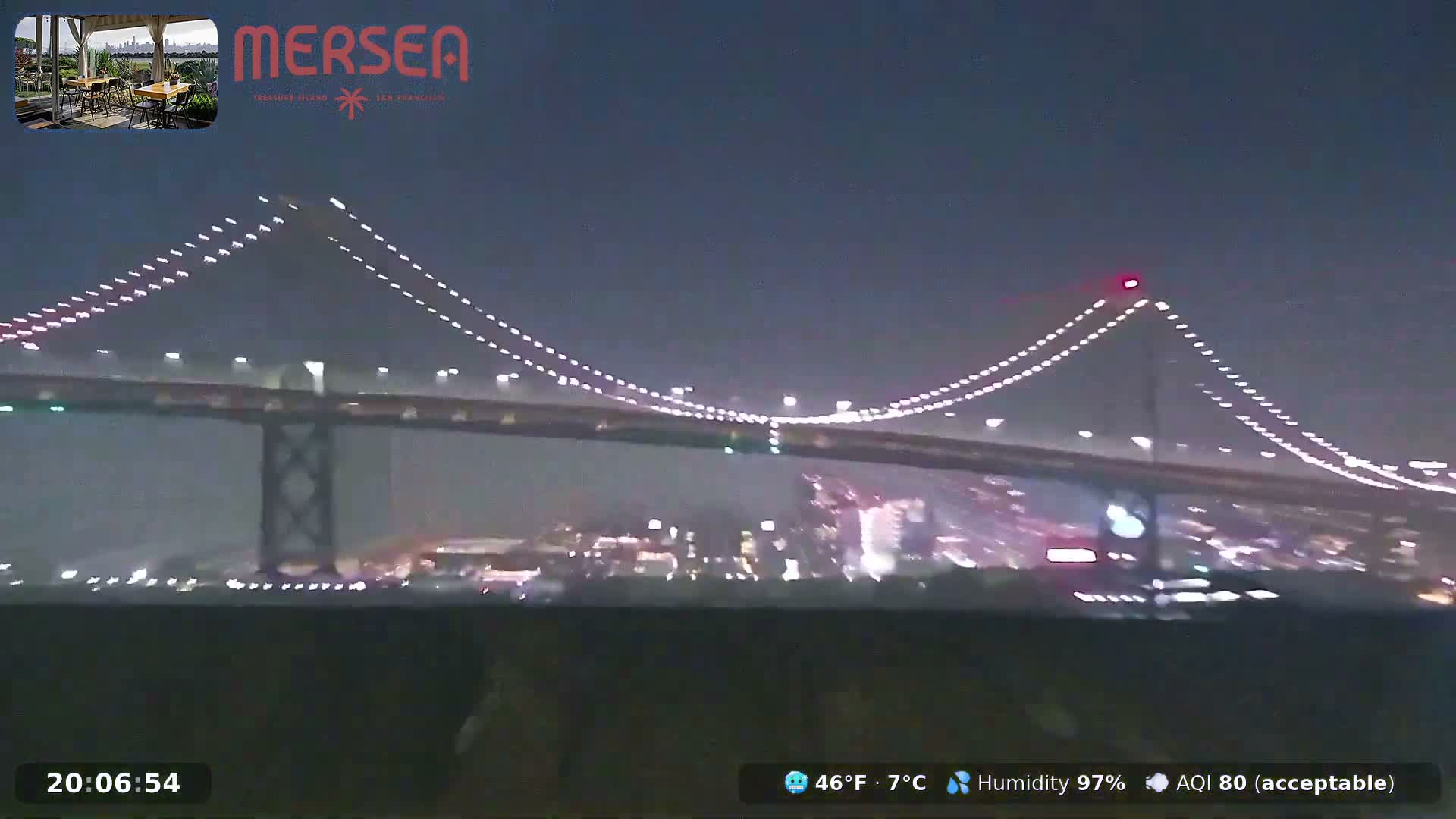 San Francisco City Live Camera from Treasure Island - San Fracisco, California, USA