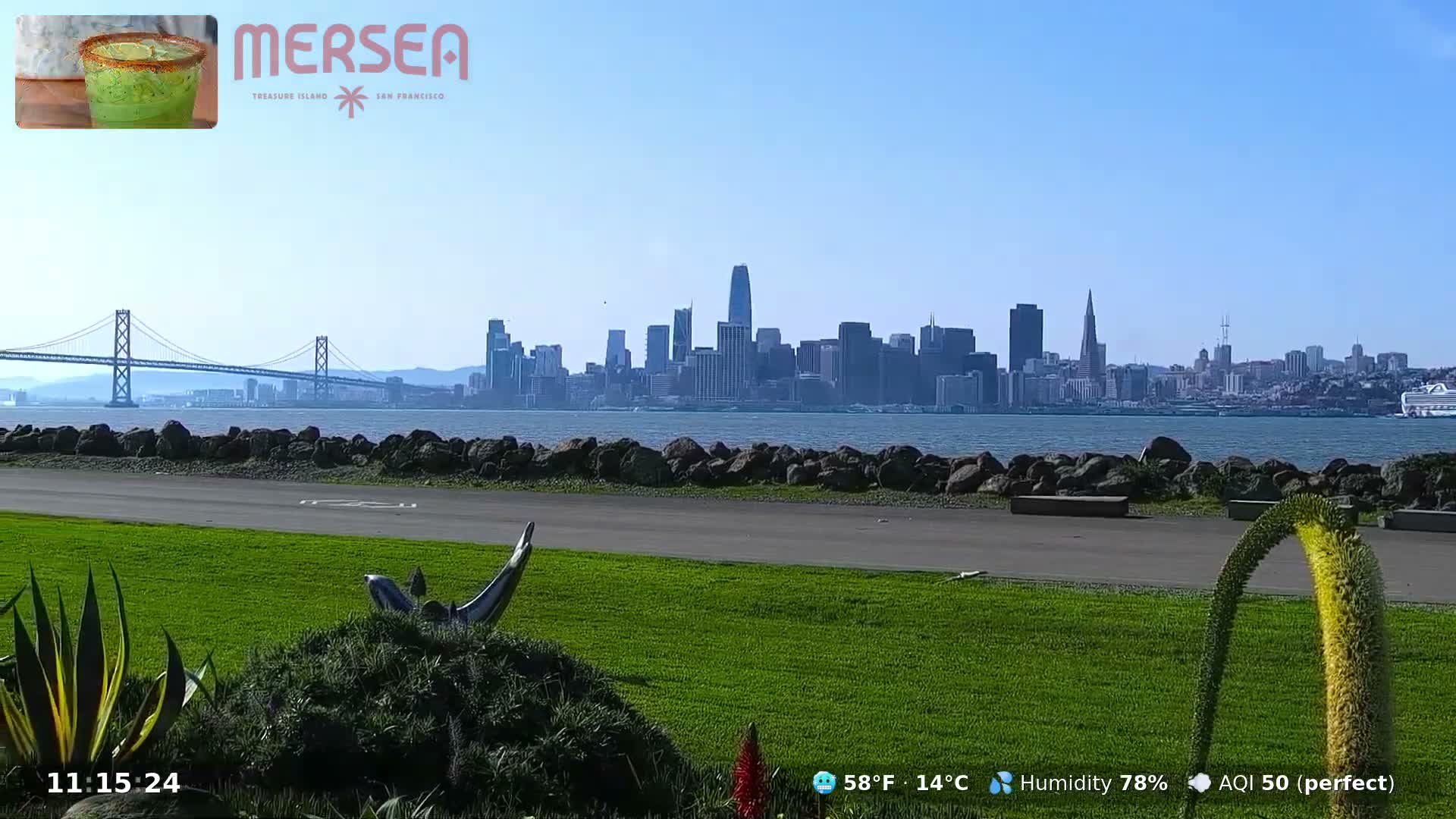 San Francisco City Live Camera from Treasure Island - San Fracisco, California, USA