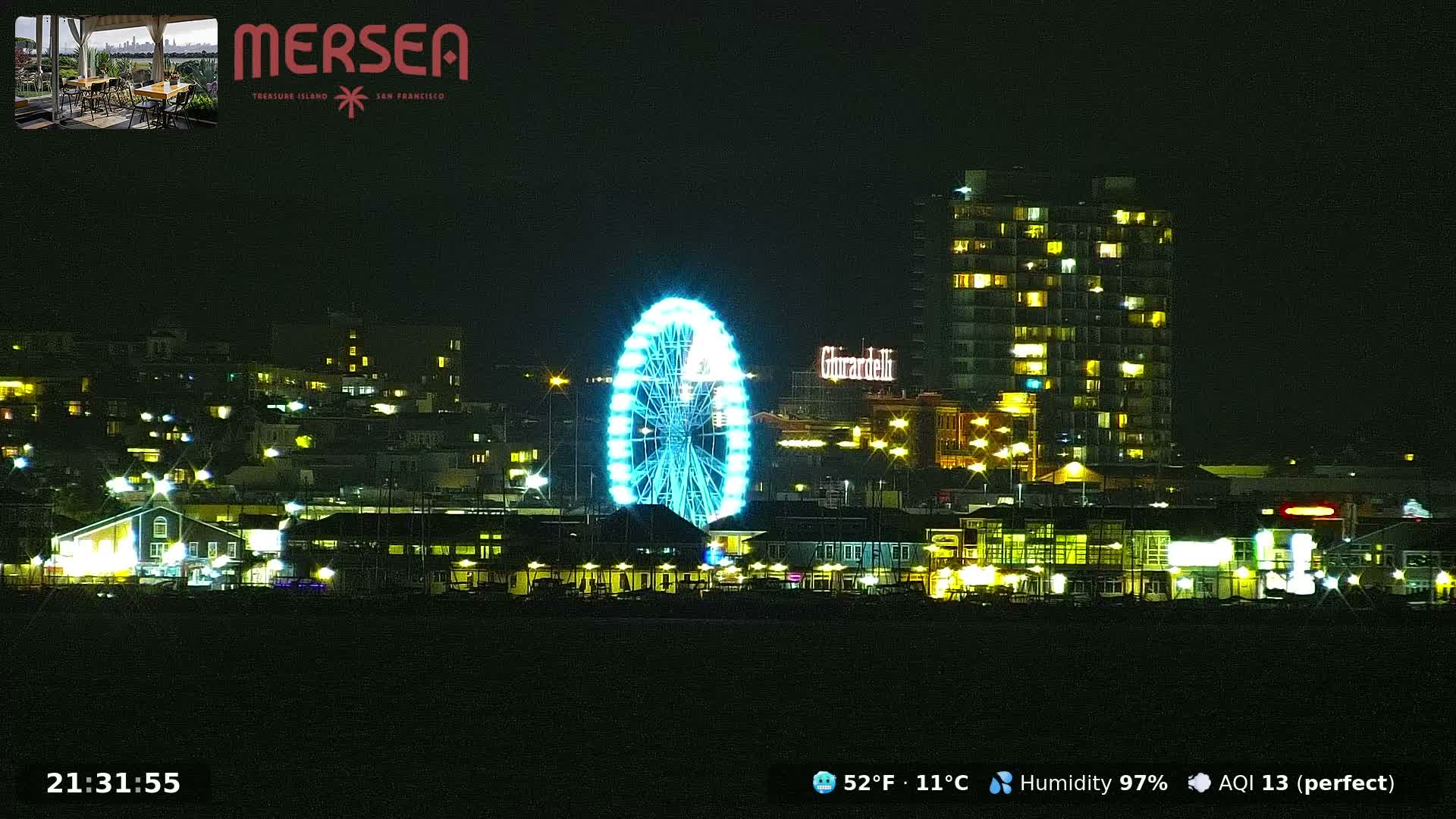 San Francisco City Live Camera from Treasure Island - San Fracisco, California, USA