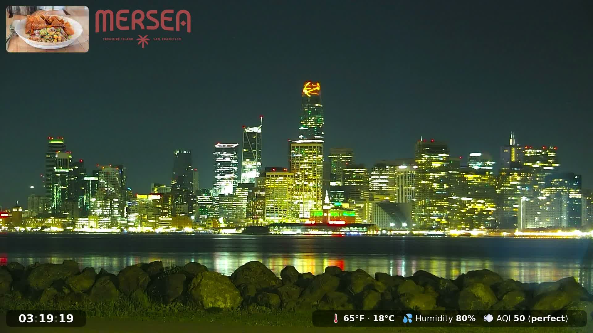 San Francisco City Live Camera from Treasure Island - San Fracisco, California, USA