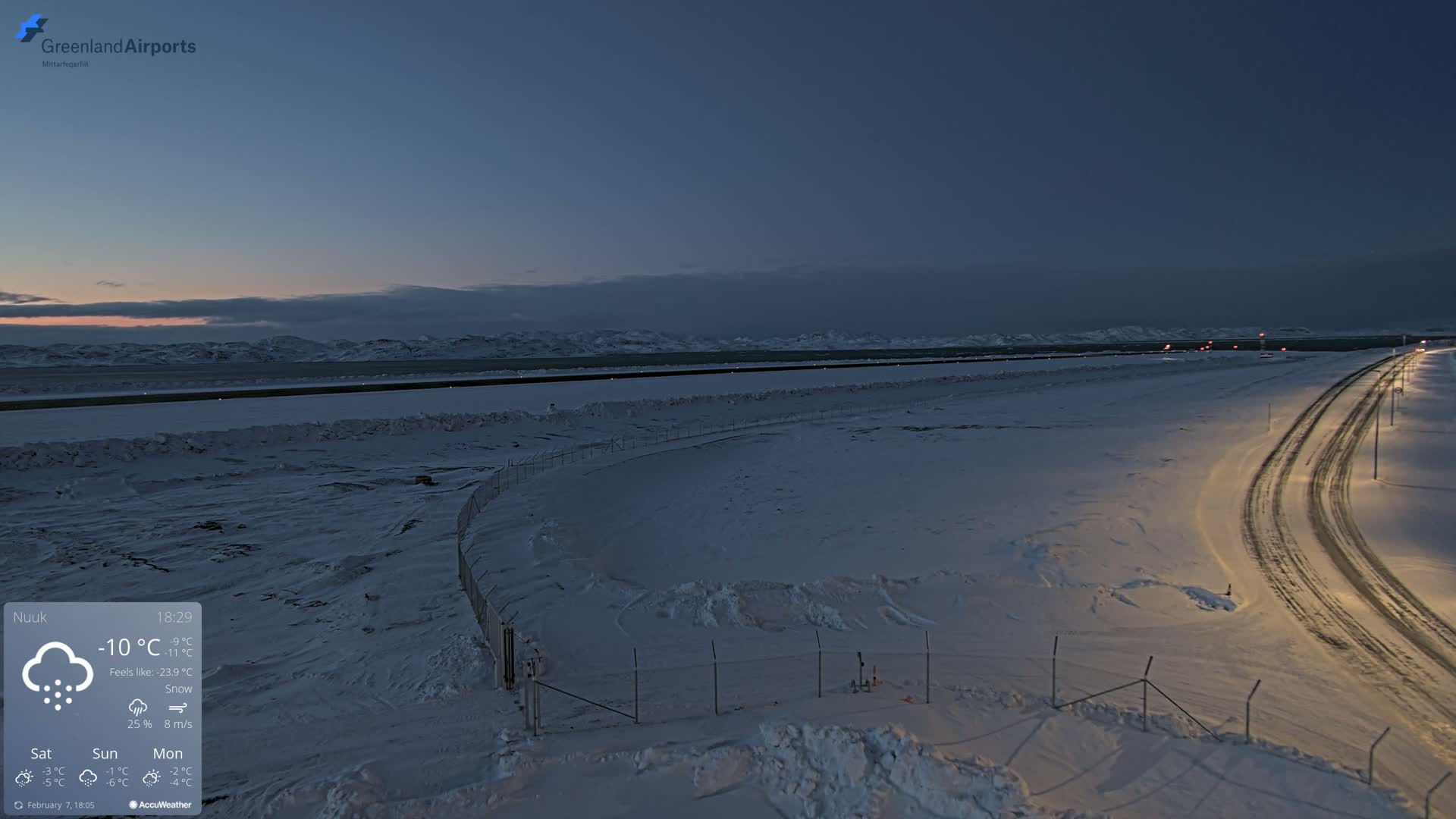 Nuuk Airport North Live Cam - Nuuk, Sermersooq, Greenland, Denmark