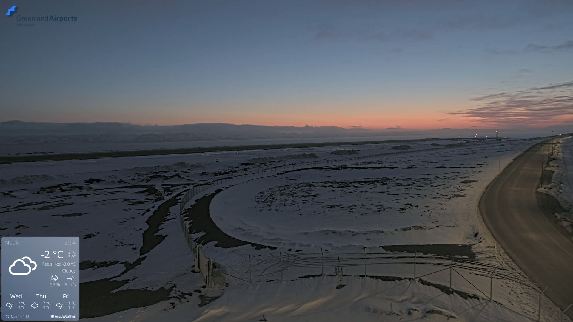 Nuuk Airport North Live Cam - Nuuk, Sermersooq, Greenland, Denmark