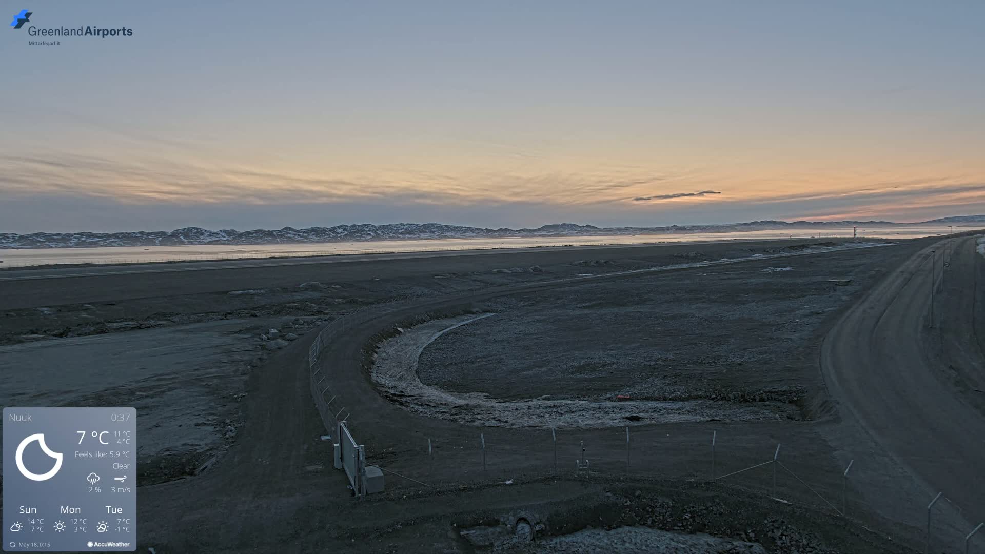 Nuuk Airport North Live Cam - Nuuk, Sermersooq, Greenland, Denmark