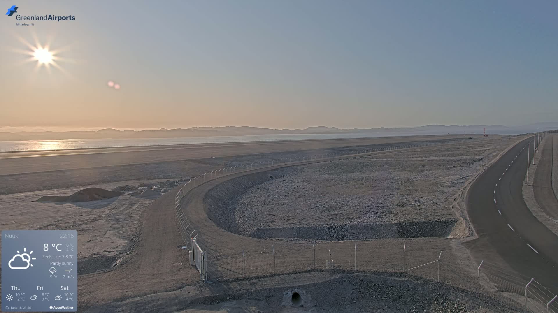 Nuuk Airport North Towards View Live Cam GOH / BGGH - Nuuk, Sermersooq, Greenland, Denmark