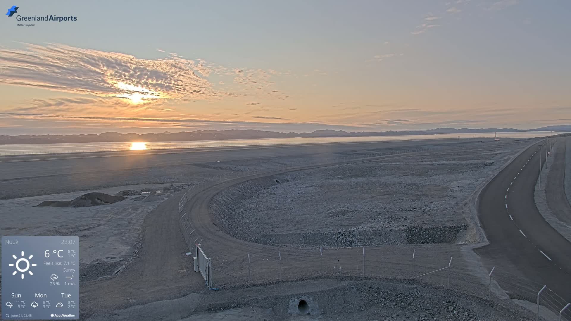 Nuuk Airport North Towards View Live Cam GOH / BGGH - Nuuk, Sermersooq, Greenland, Denmark