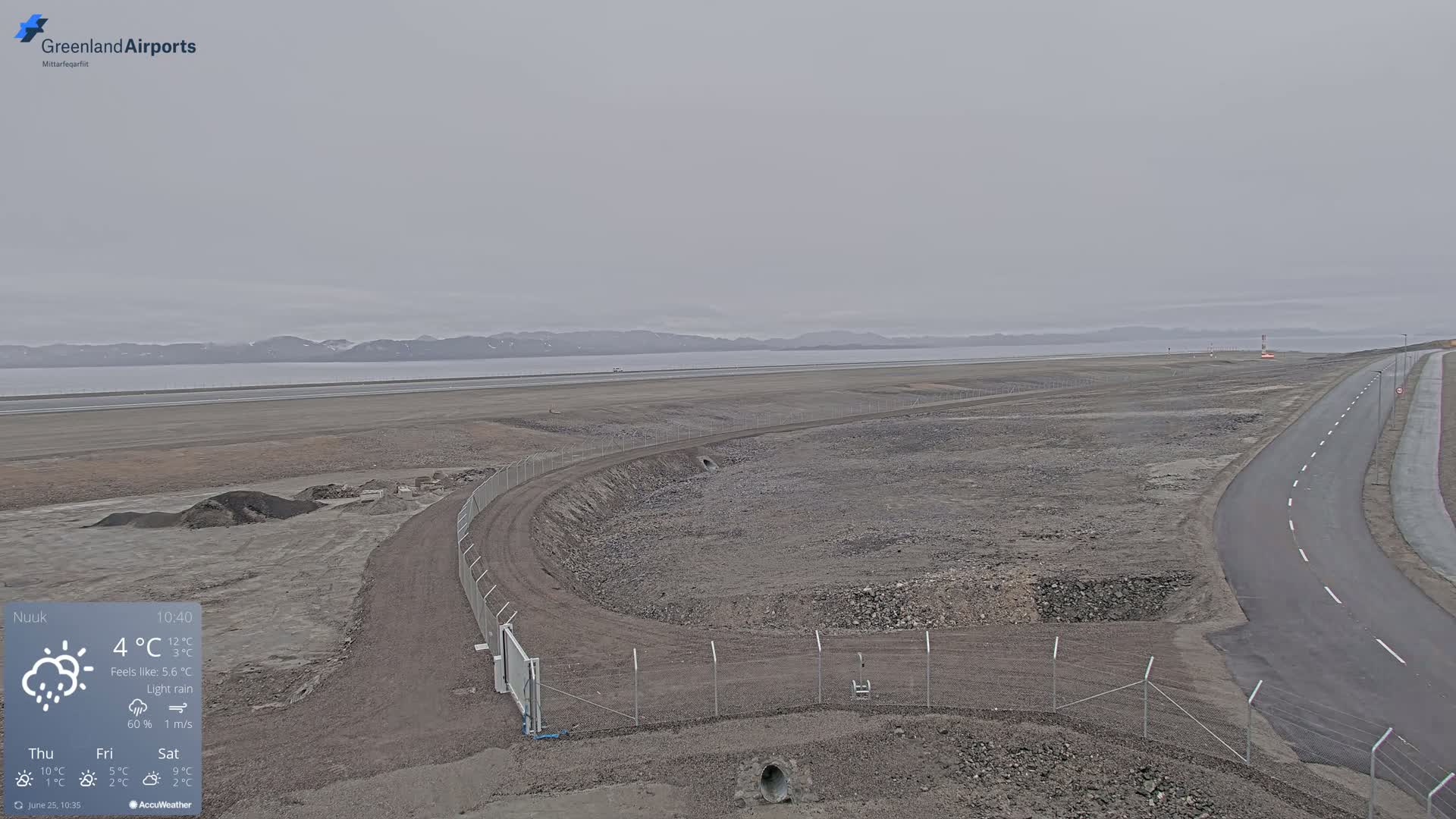 Nuuk Airport North Towards View Live Cam GOH / BGGH - Nuuk, Sermersooq, Greenland, Denmark