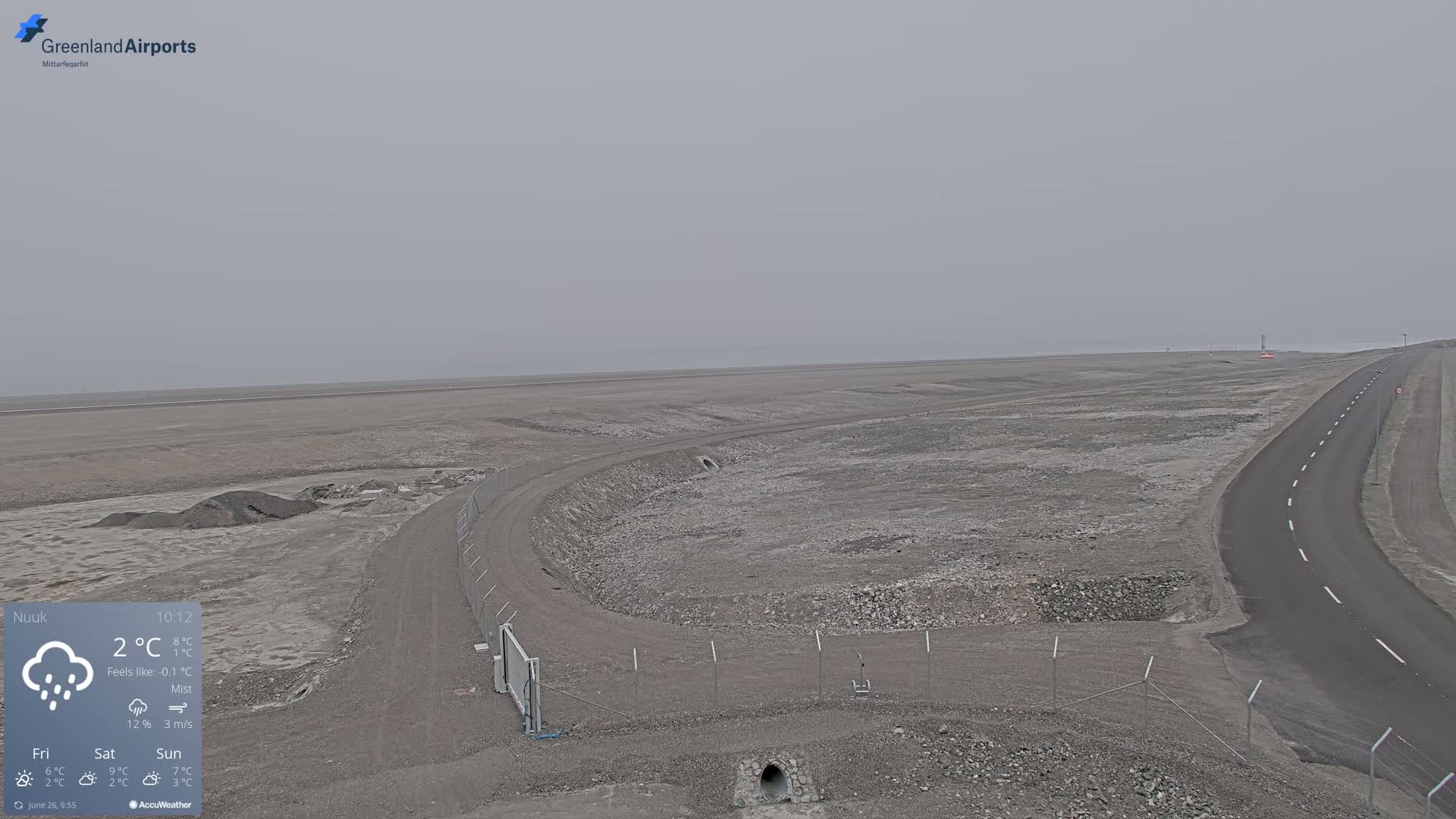 Nuuk Airport North Towards View Live Cam GOH / BGGH - Nuuk, Sermersooq, Greenland, Denmark