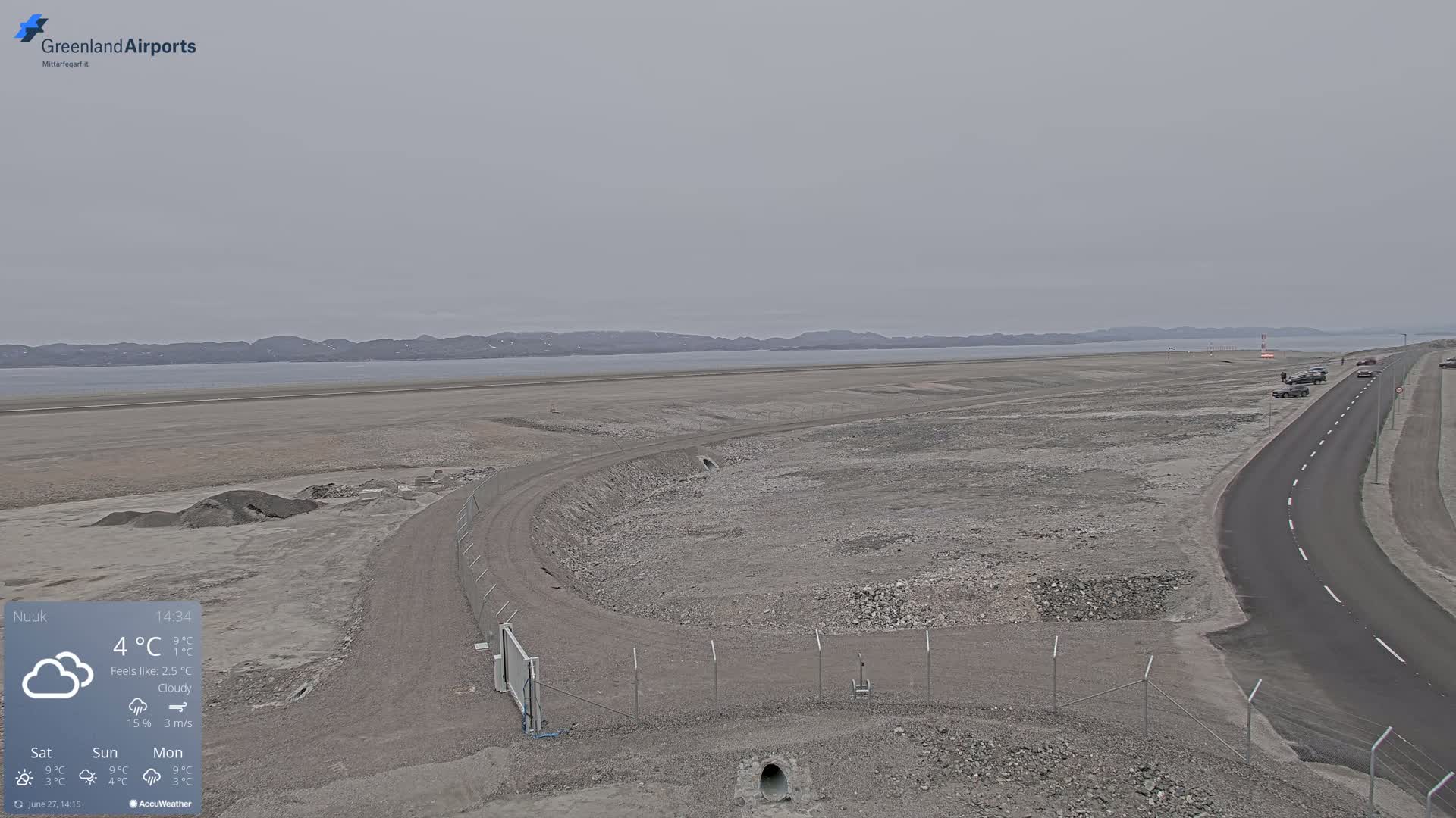 Nuuk Airport North Towards View Live Cam GOH / BGGH - Nuuk, Sermersooq, Greenland, Denmark