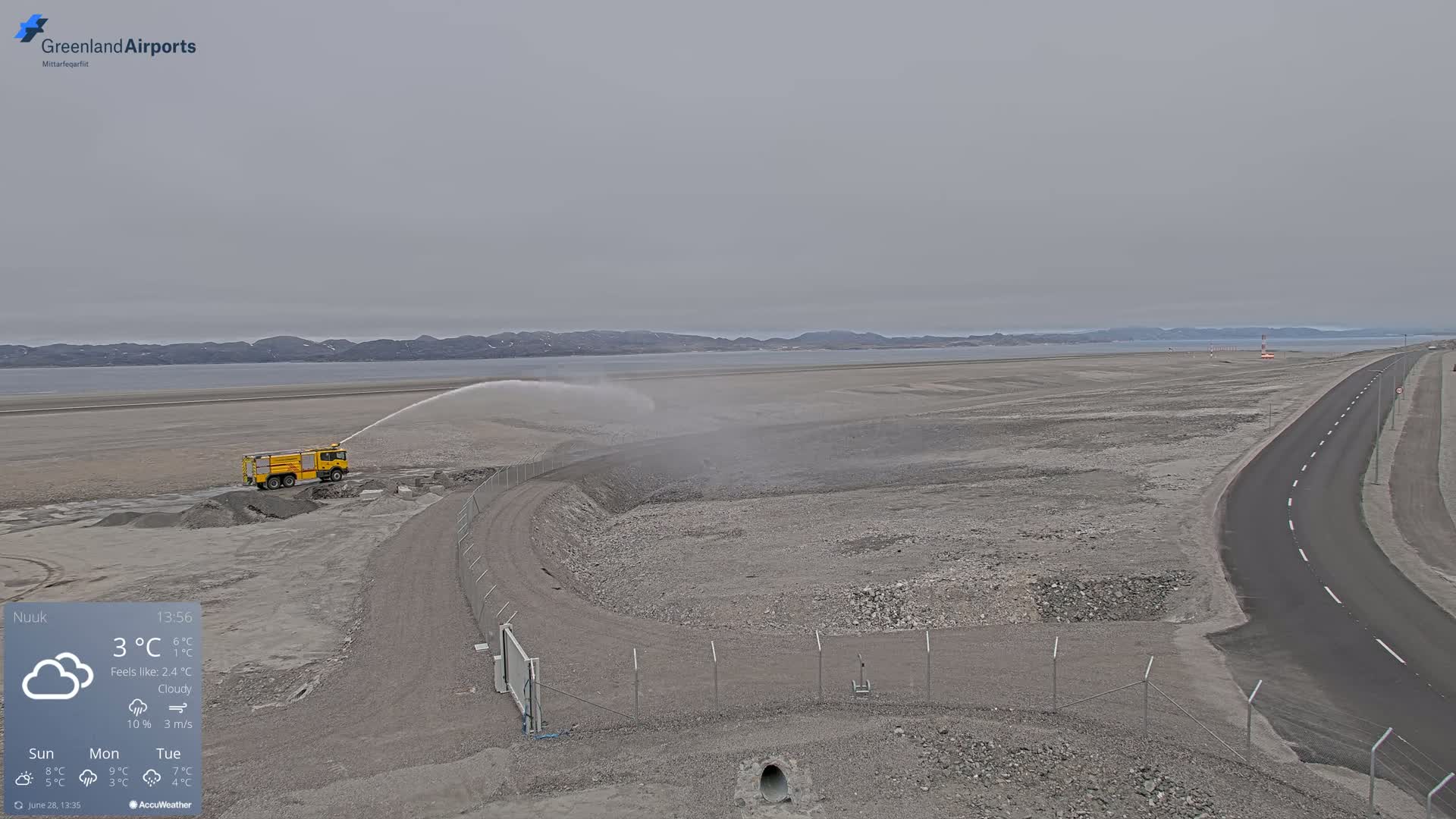 Nuuk Airport North Towards View Live Cam GOH / BGGH - Nuuk, Sermersooq, Greenland, Denmark