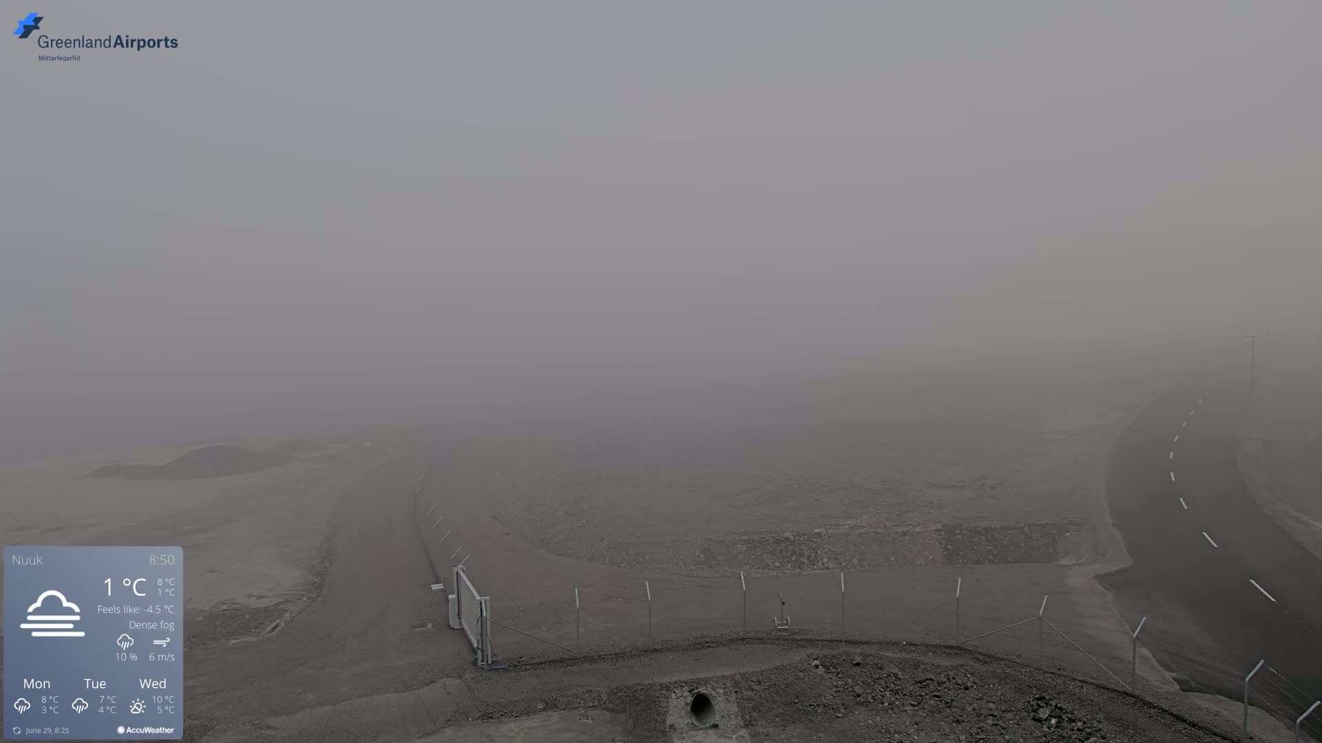 Nuuk Airport North Towards View Live Cam GOH / BGGH - Nuuk, Sermersooq, Greenland, Denmark