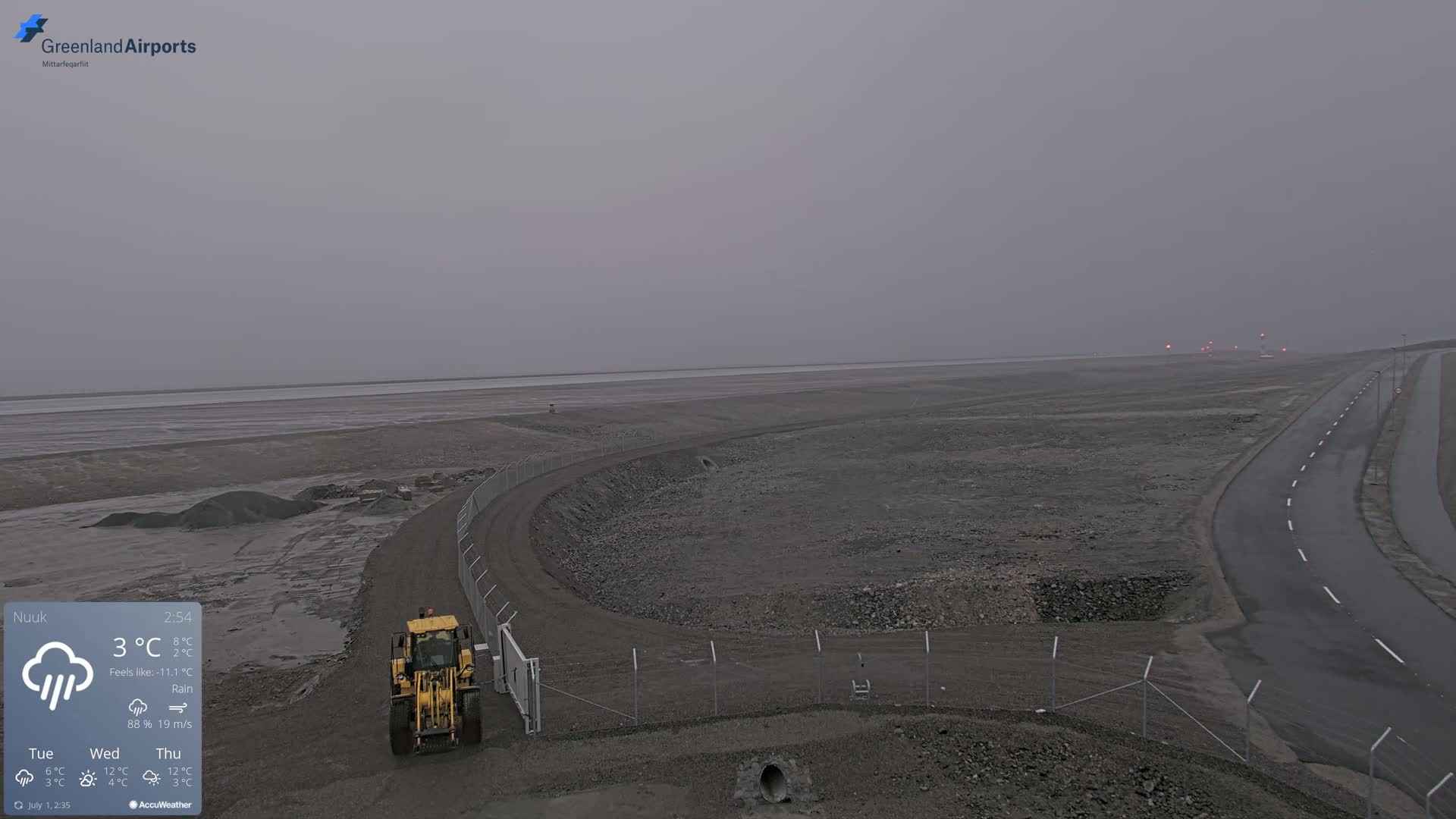 Nuuk Airport North Towards View Live Cam GOH / BGGH - Nuuk, Sermersooq, Greenland, Denmark