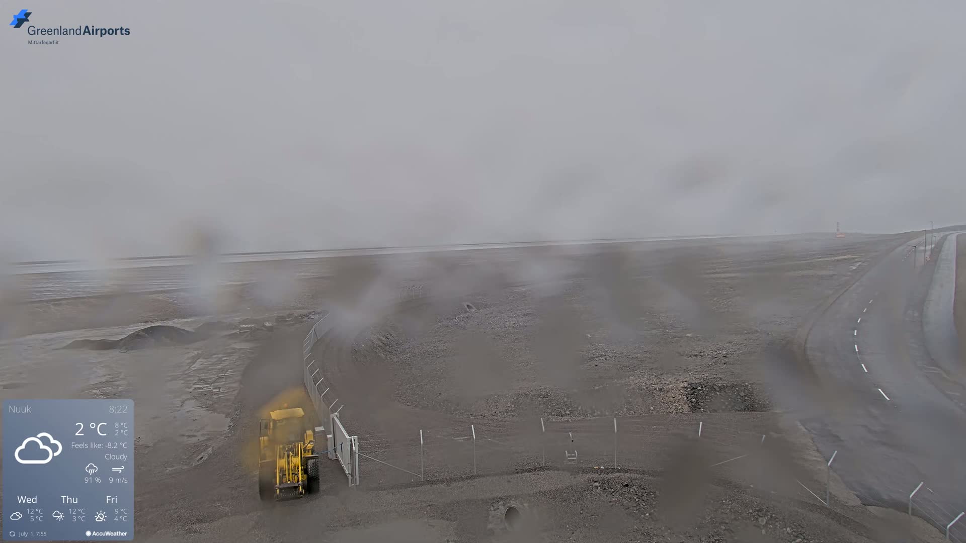 Nuuk Airport North Towards View Live Cam GOH / BGGH - Nuuk, Sermersooq, Greenland, Denmark