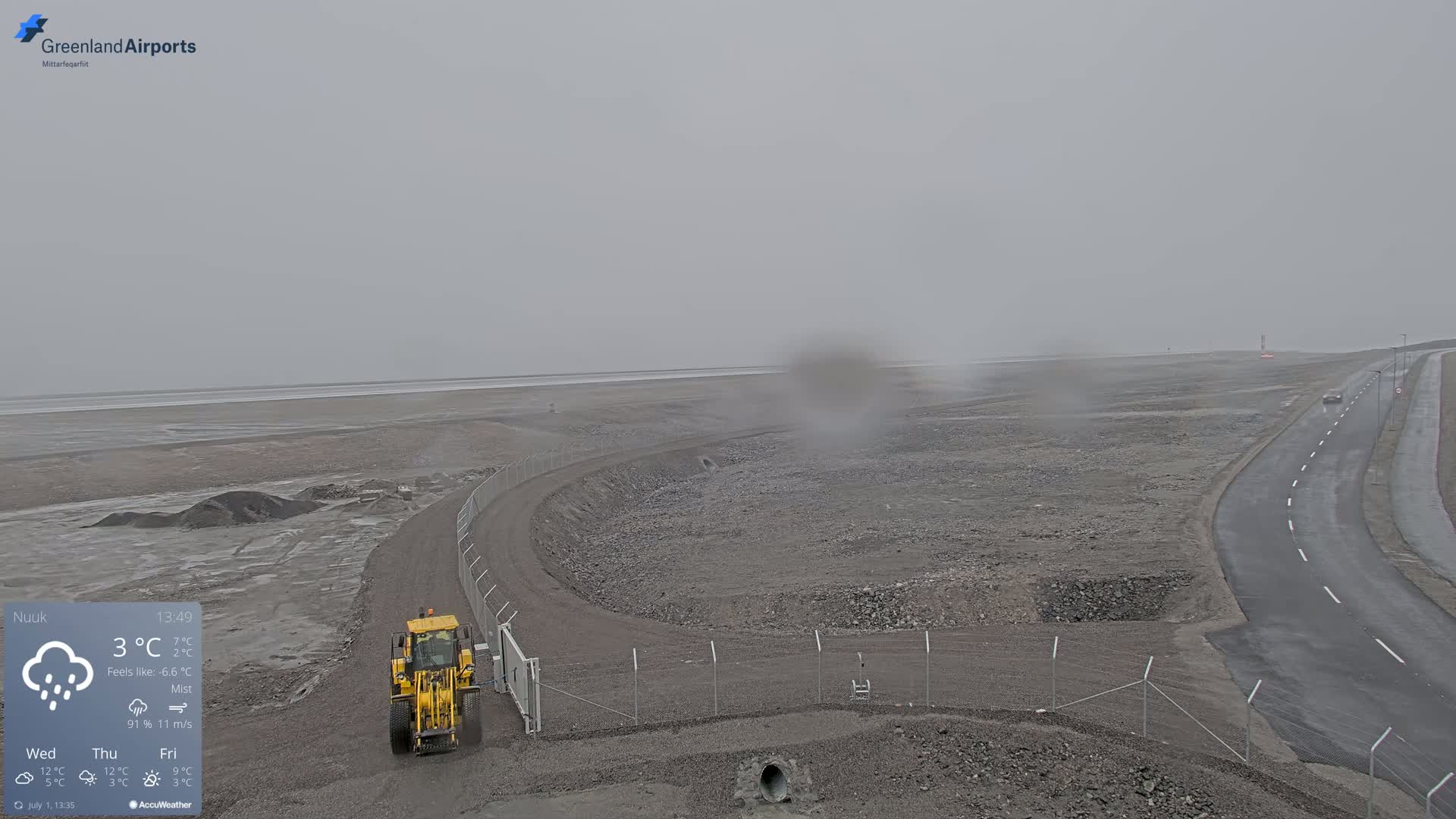 Nuuk Airport North Towards View Live Cam GOH / BGGH - Nuuk, Sermersooq, Greenland, Denmark
