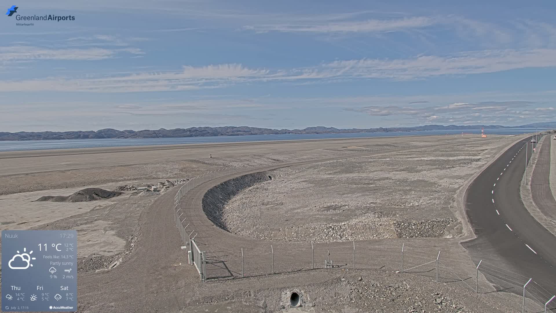 Nuuk Airport North Towards View Live Cam GOH / BGGH - Nuuk, Sermersooq, Greenland, Denmark