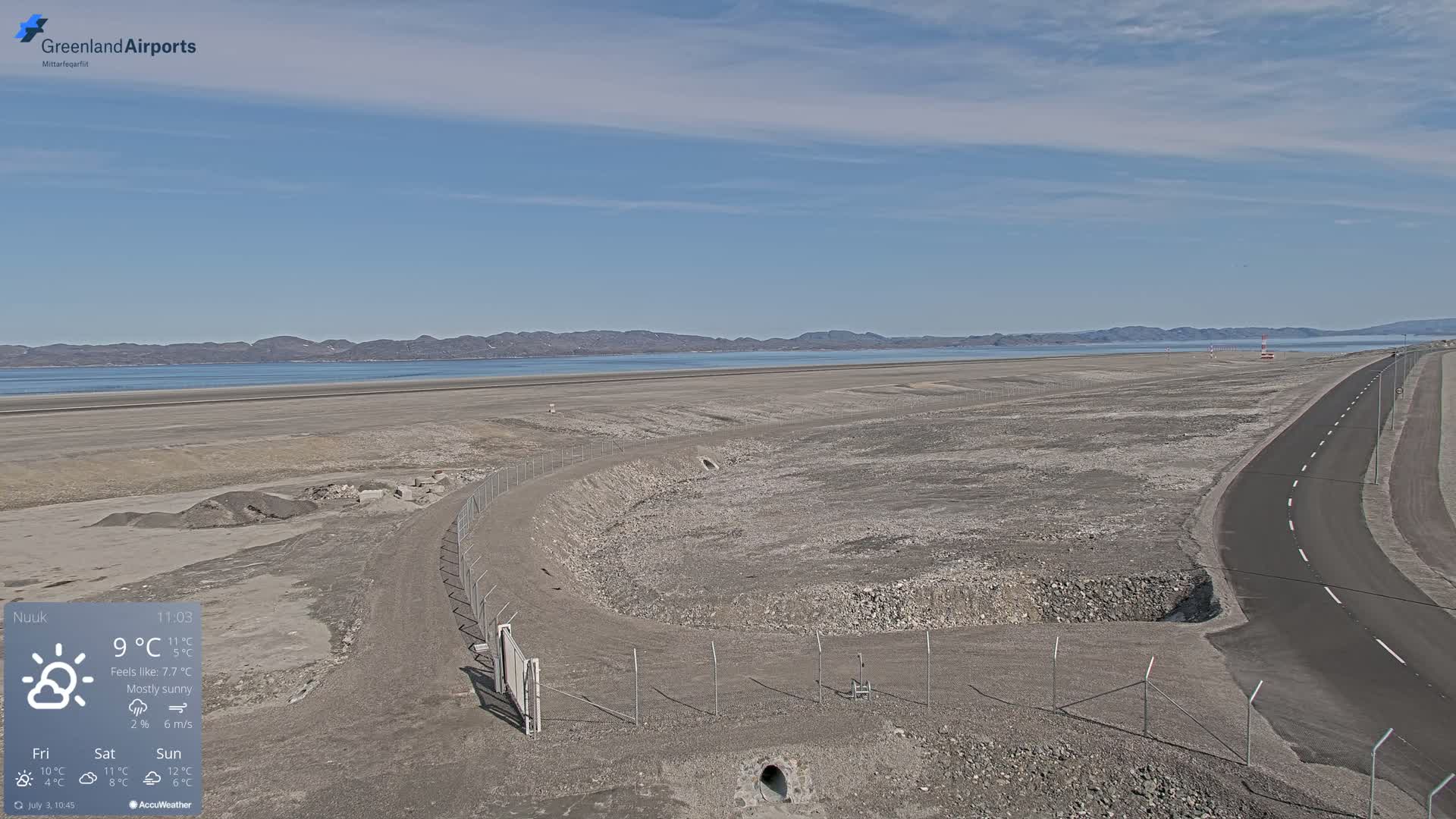 Nuuk Airport North Towards View Live Cam GOH / BGGH - Nuuk, Sermersooq, Greenland, Denmark
