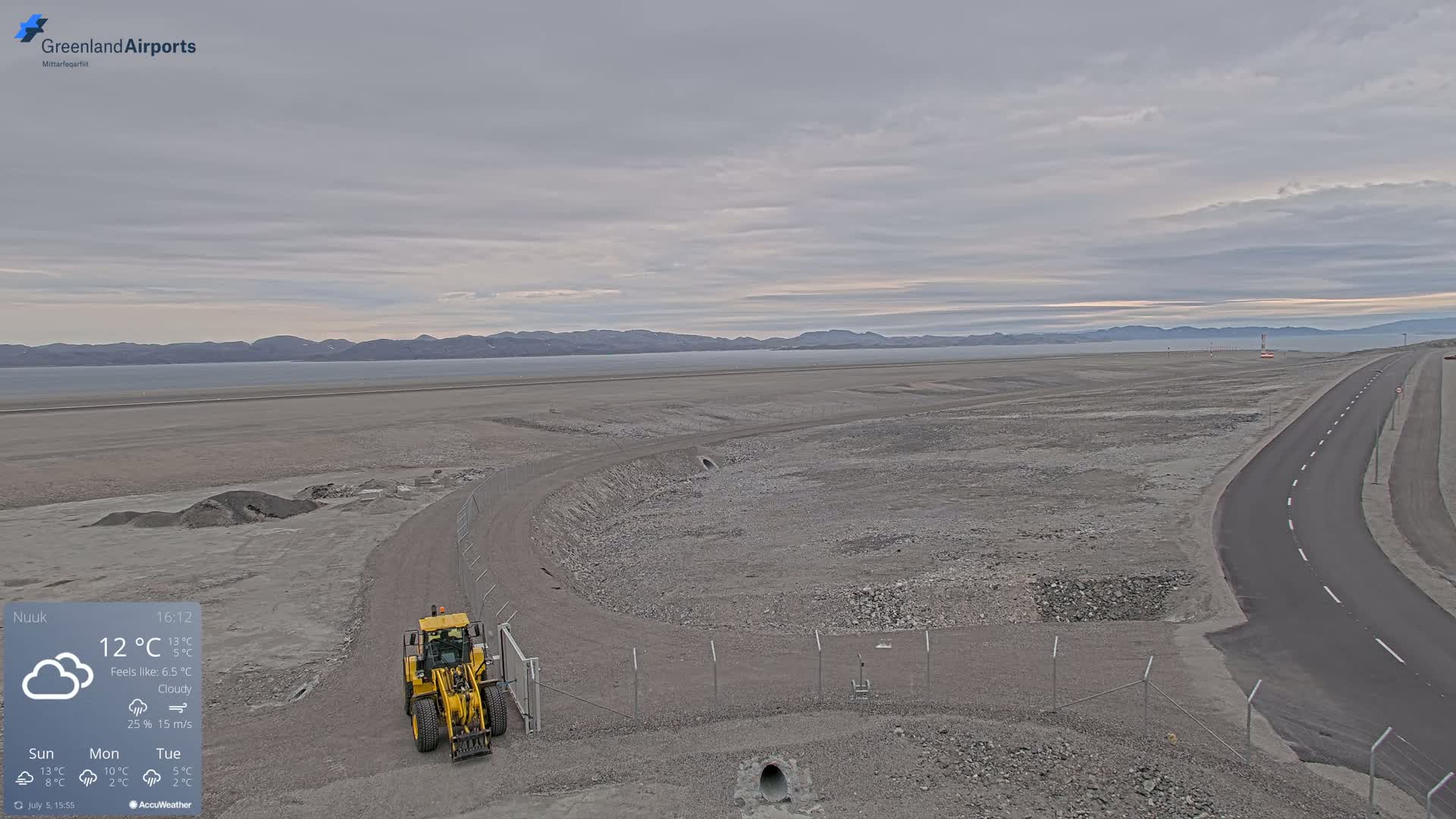 Nuuk Airport North Towards View Live Cam GOH / BGGH - Nuuk, Sermersooq, Greenland, Denmark
