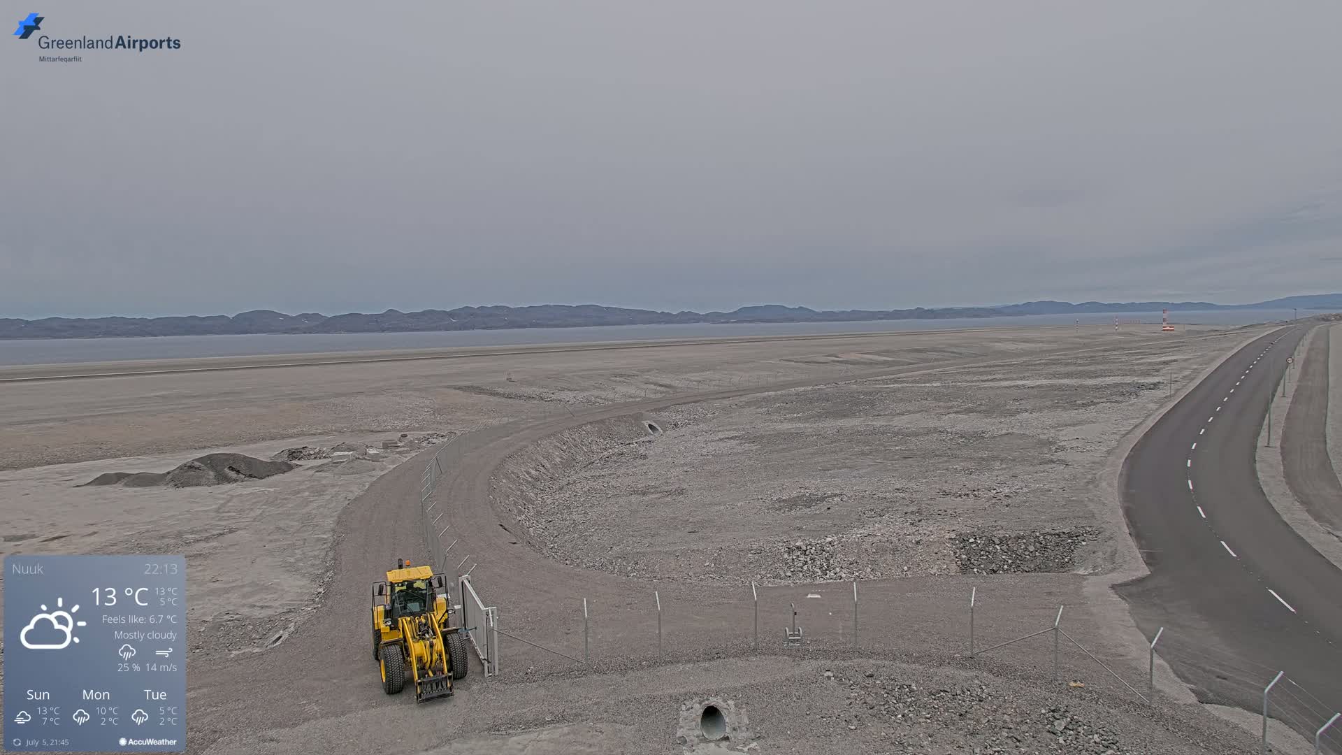 Nuuk Airport North Towards View Live Cam GOH / BGGH - Nuuk, Sermersooq, Greenland, Denmark