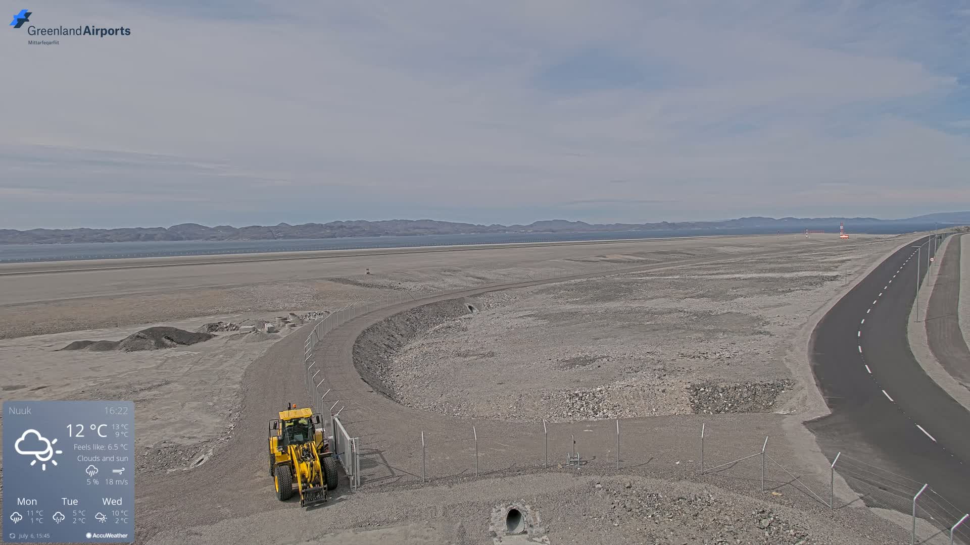 Nuuk Airport North Towards View Live Cam GOH / BGGH - Nuuk, Sermersooq, Greenland, Denmark
