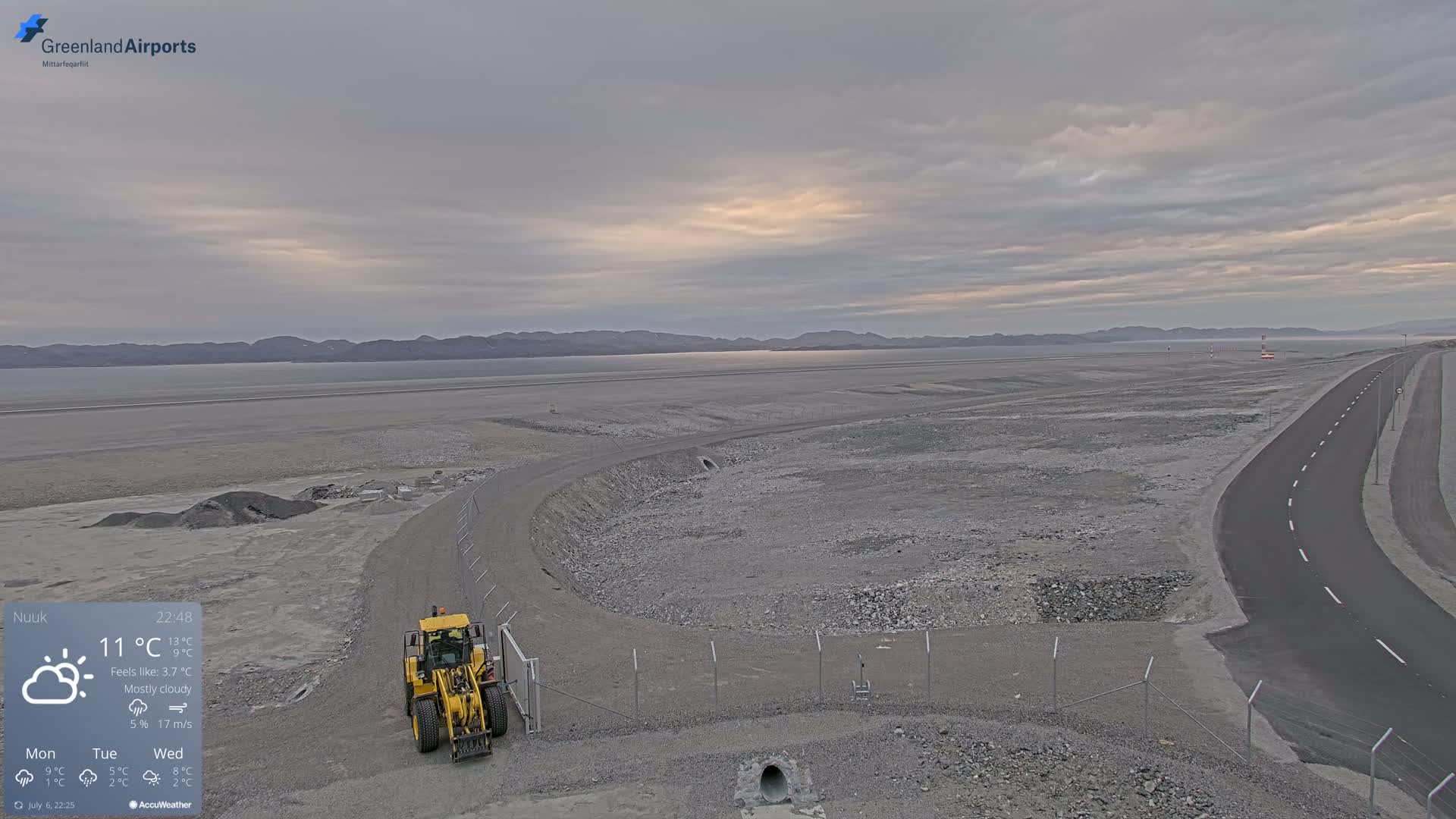 Nuuk Airport North Towards View Live Cam GOH / BGGH - Nuuk, Sermersooq, Greenland, Denmark