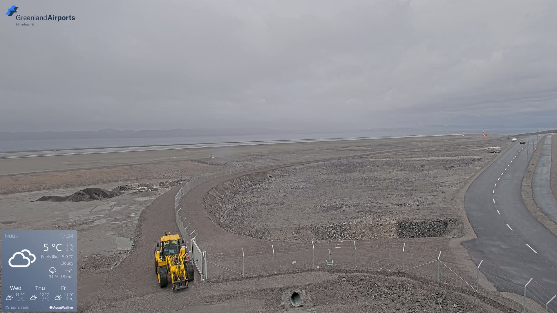 Nuuk Airport North Towards View Live Cam GOH / BGGH - Nuuk, Sermersooq, Greenland, Denmark