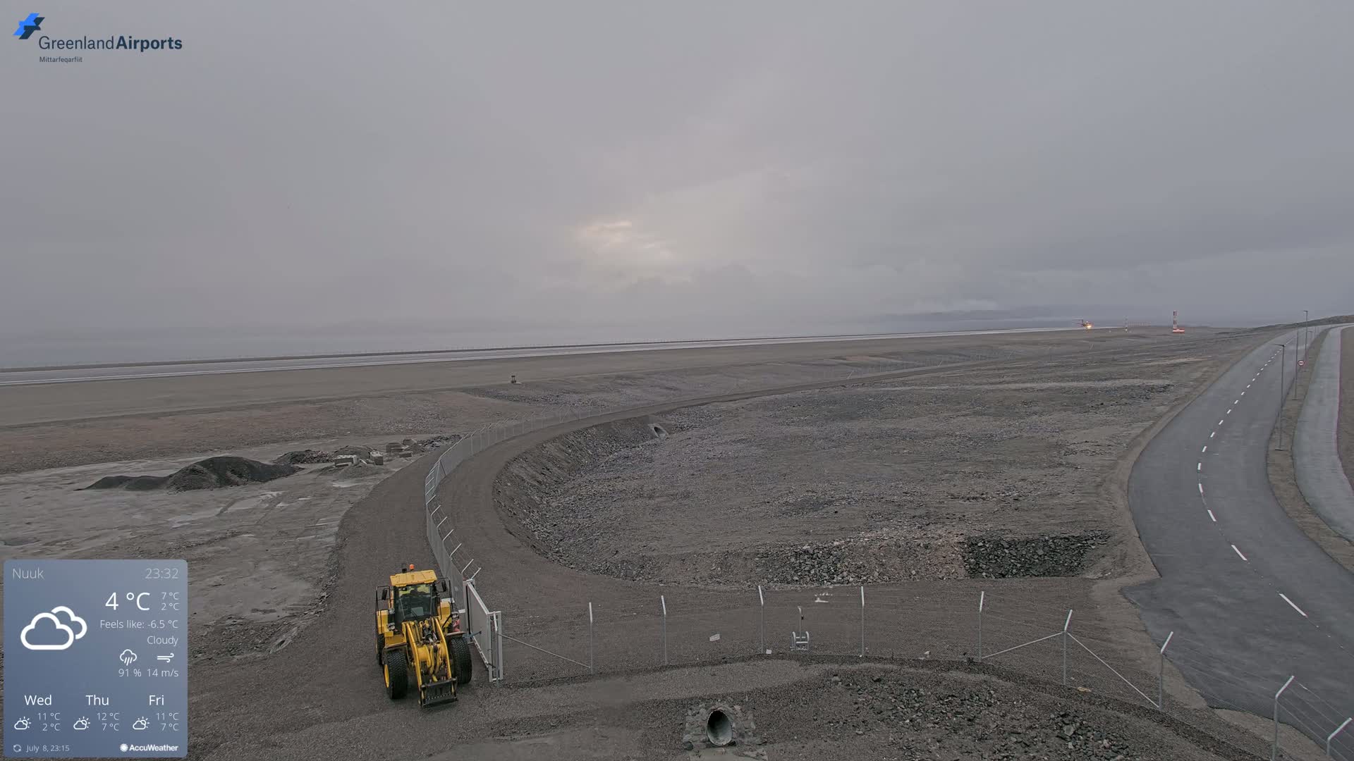 Nuuk Airport North Towards View Live Cam GOH / BGGH - Nuuk, Sermersooq, Greenland, Denmark