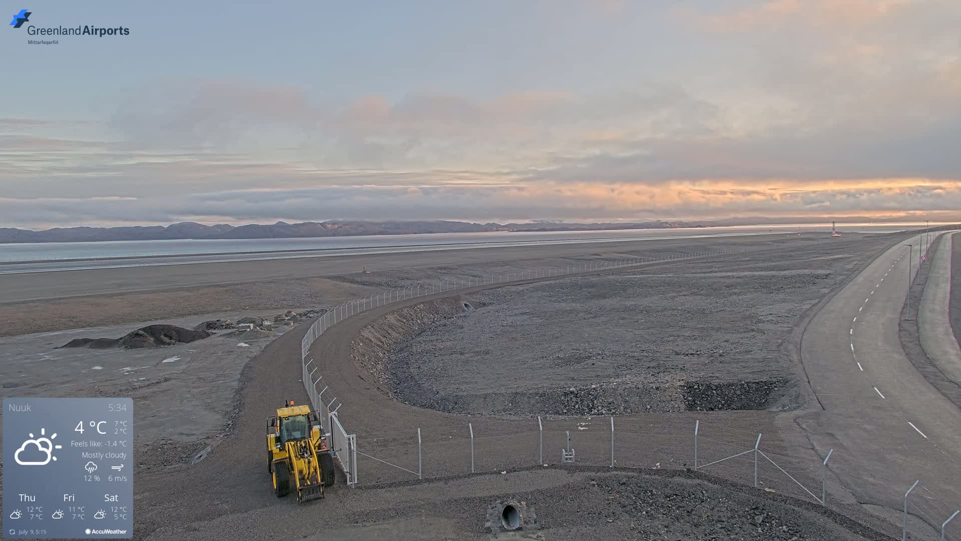 Nuuk Airport North Towards View Live Cam GOH / BGGH - Nuuk, Sermersooq, Greenland, Denmark
