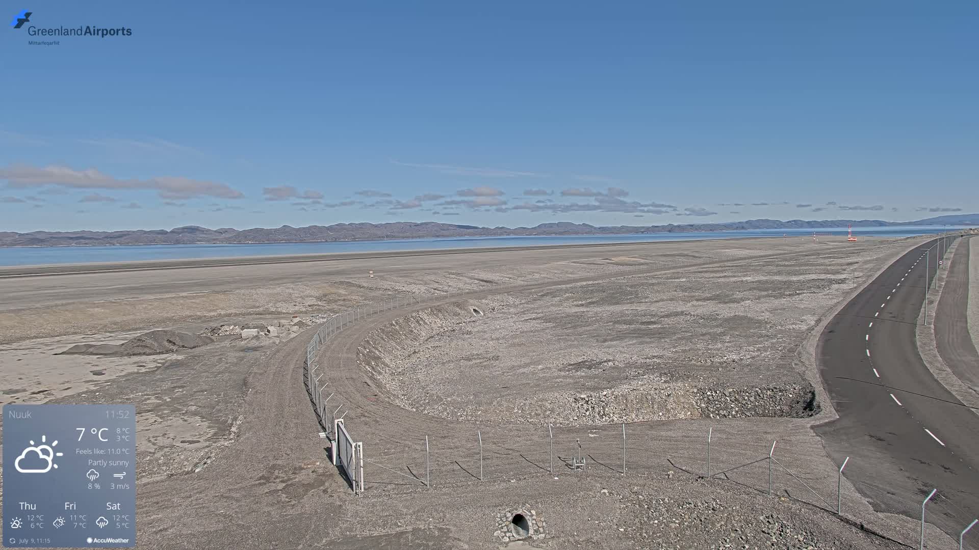 Nuuk Airport North Towards View Live Cam GOH / BGGH - Nuuk, Sermersooq, Greenland, Denmark