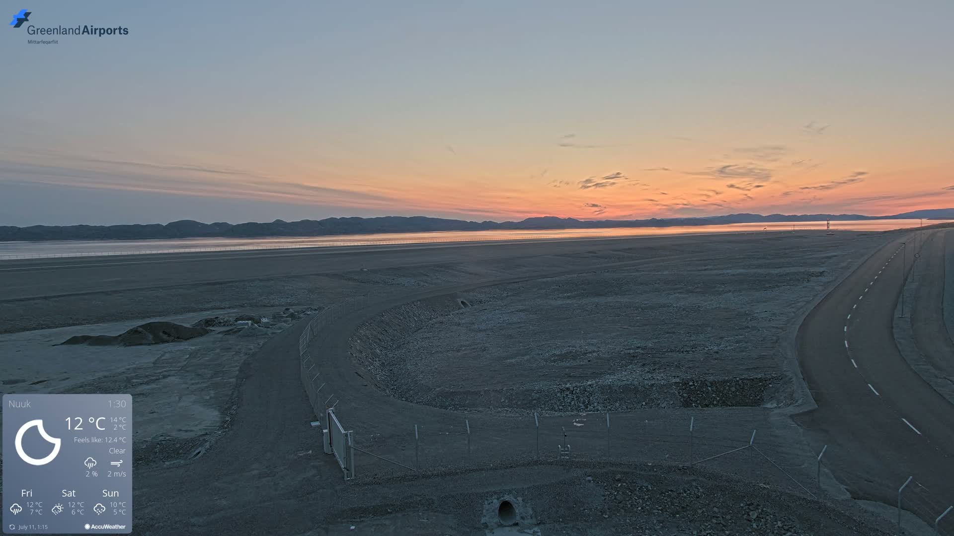 Nuuk Airport North Towards View Live Cam GOH / BGGH - Nuuk, Sermersooq, Greenland, Denmark