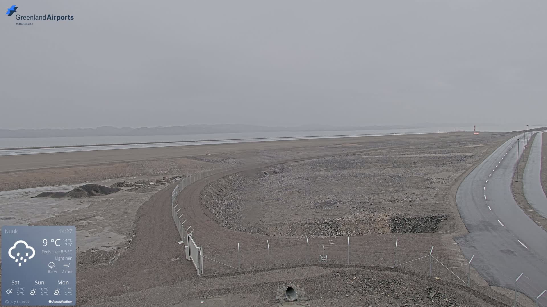 Nuuk Airport North Towards View Live Cam GOH / BGGH - Nuuk, Sermersooq, Greenland, Denmark