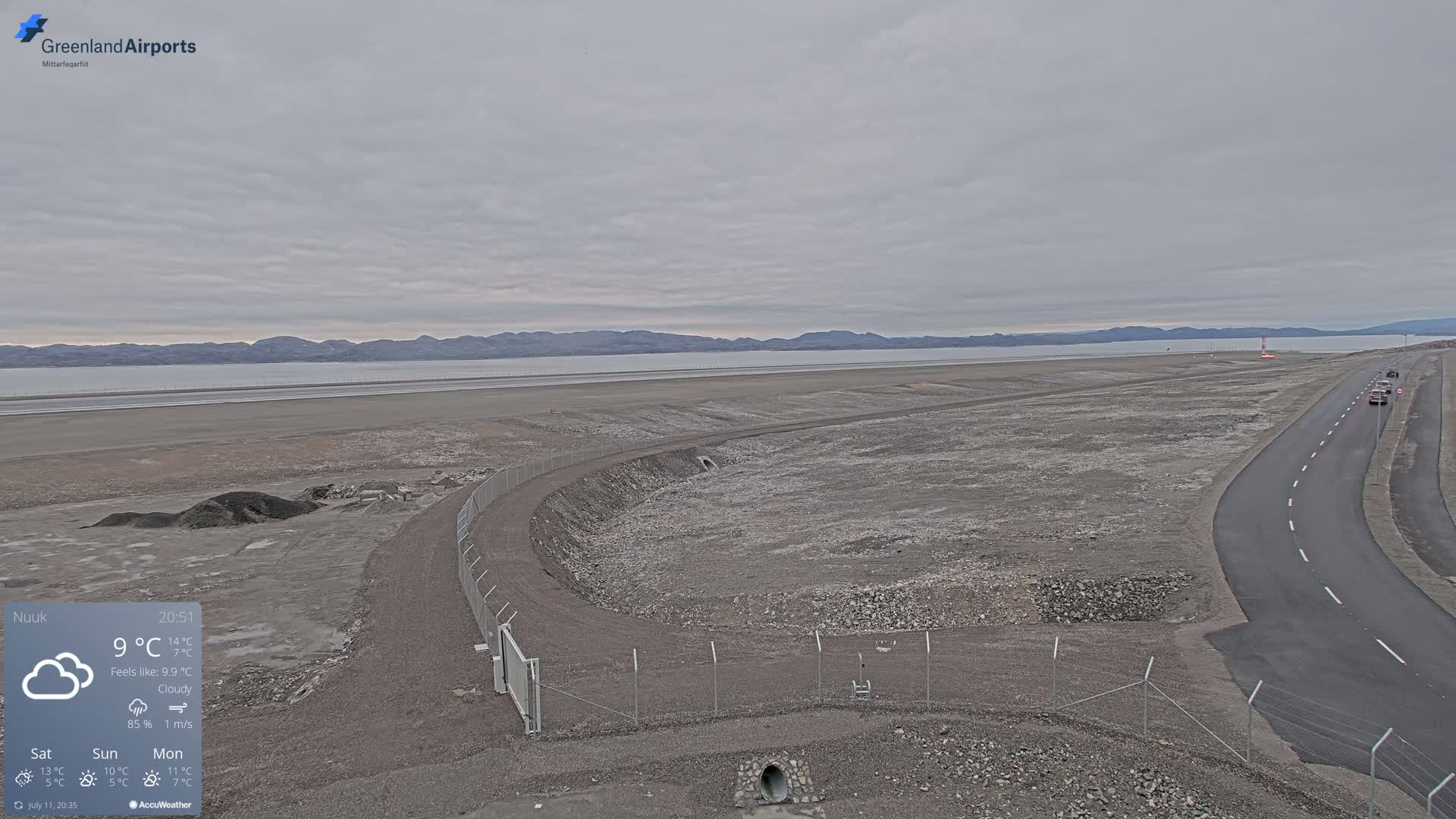 Nuuk Airport North Towards View Live Cam GOH / BGGH - Nuuk, Sermersooq, Greenland, Denmark