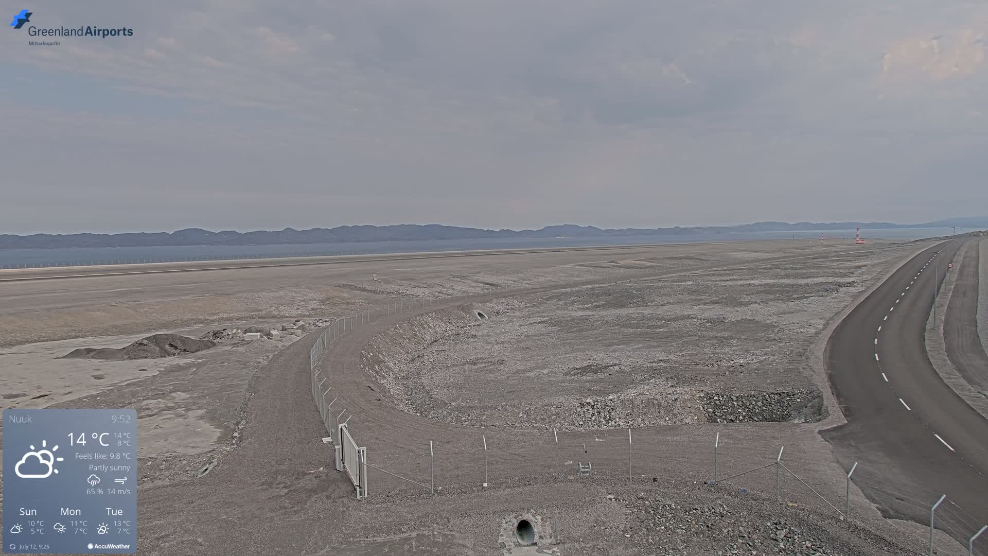 Nuuk Airport North Towards View Live Cam GOH / BGGH - Nuuk, Sermersooq, Greenland, Denmark