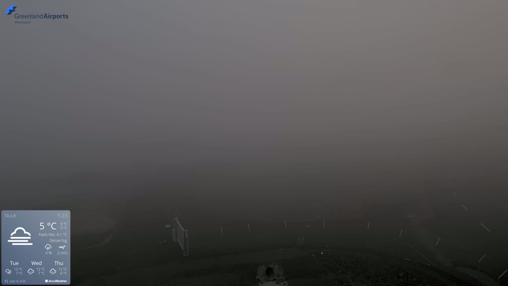 Nuuk Airport North Towards View Live Cam GOH / BGGH - Nuuk, Sermersooq, Greenland, Denmark