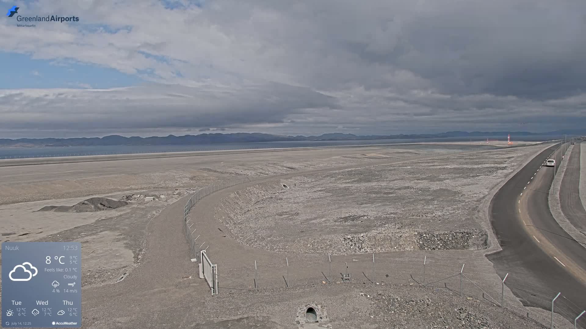 Nuuk Airport North Towards View Live Cam GOH / BGGH - Nuuk, Sermersooq, Greenland, Denmark