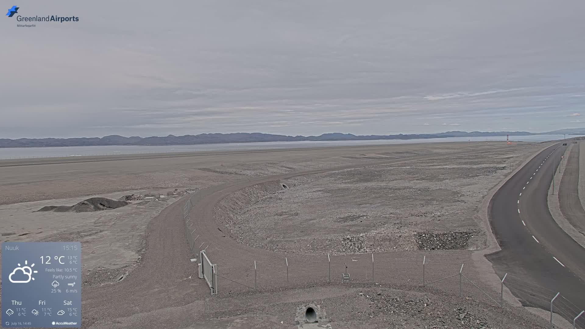 Nuuk Airport North Towards View Live Cam GOH / BGGH - Nuuk, Sermersooq, Greenland, Denmark