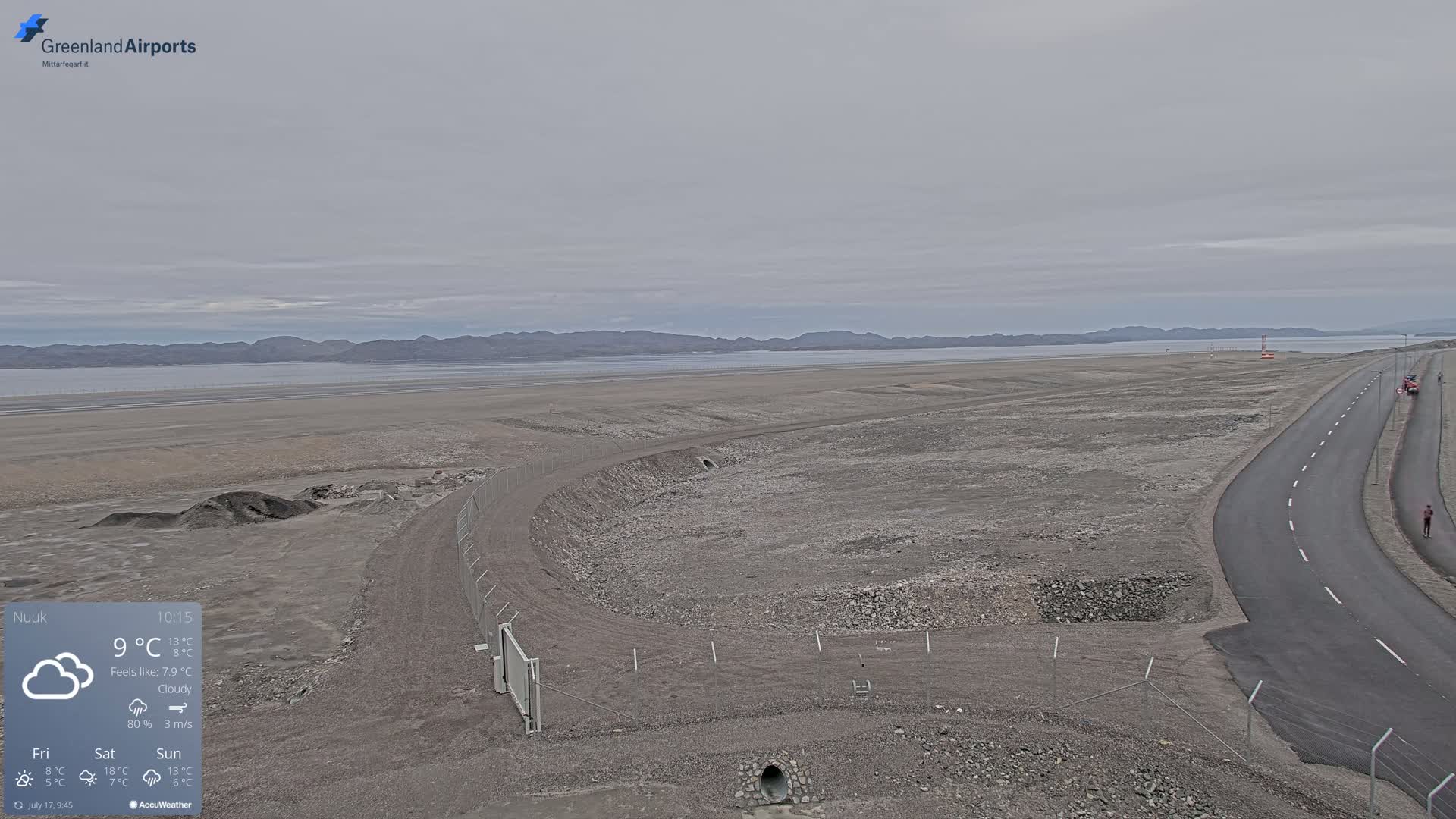 Nuuk Airport North Towards View Live Cam GOH / BGGH - Nuuk, Sermersooq, Greenland, Denmark