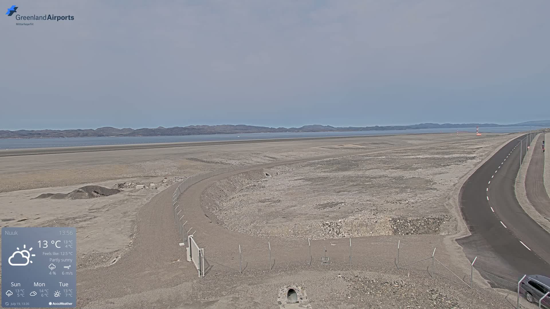 Nuuk Airport North Towards View Live Cam GOH / BGGH - Nuuk, Sermersooq, Greenland, Denmark