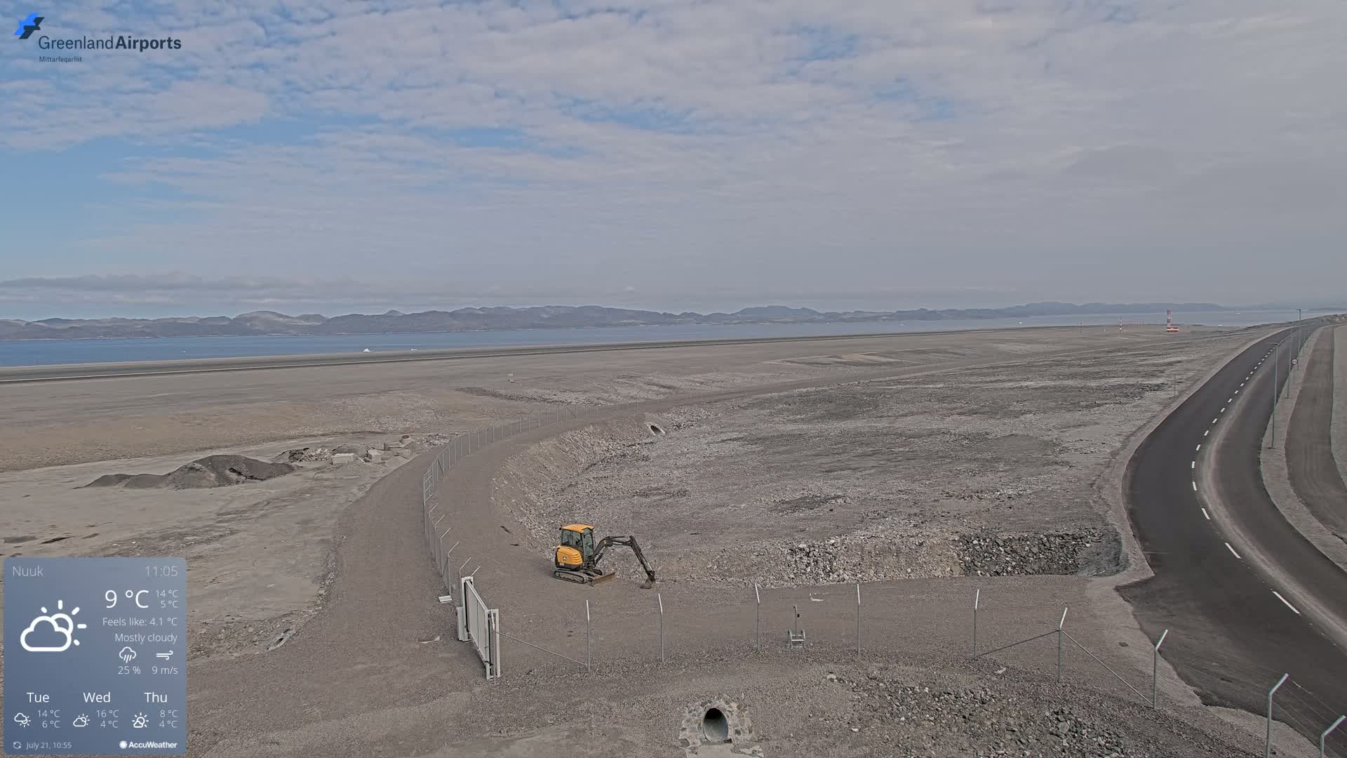 Nuuk Airport North Towards View Live Cam GOH / BGGH - Nuuk, Sermersooq, Greenland, Denmark