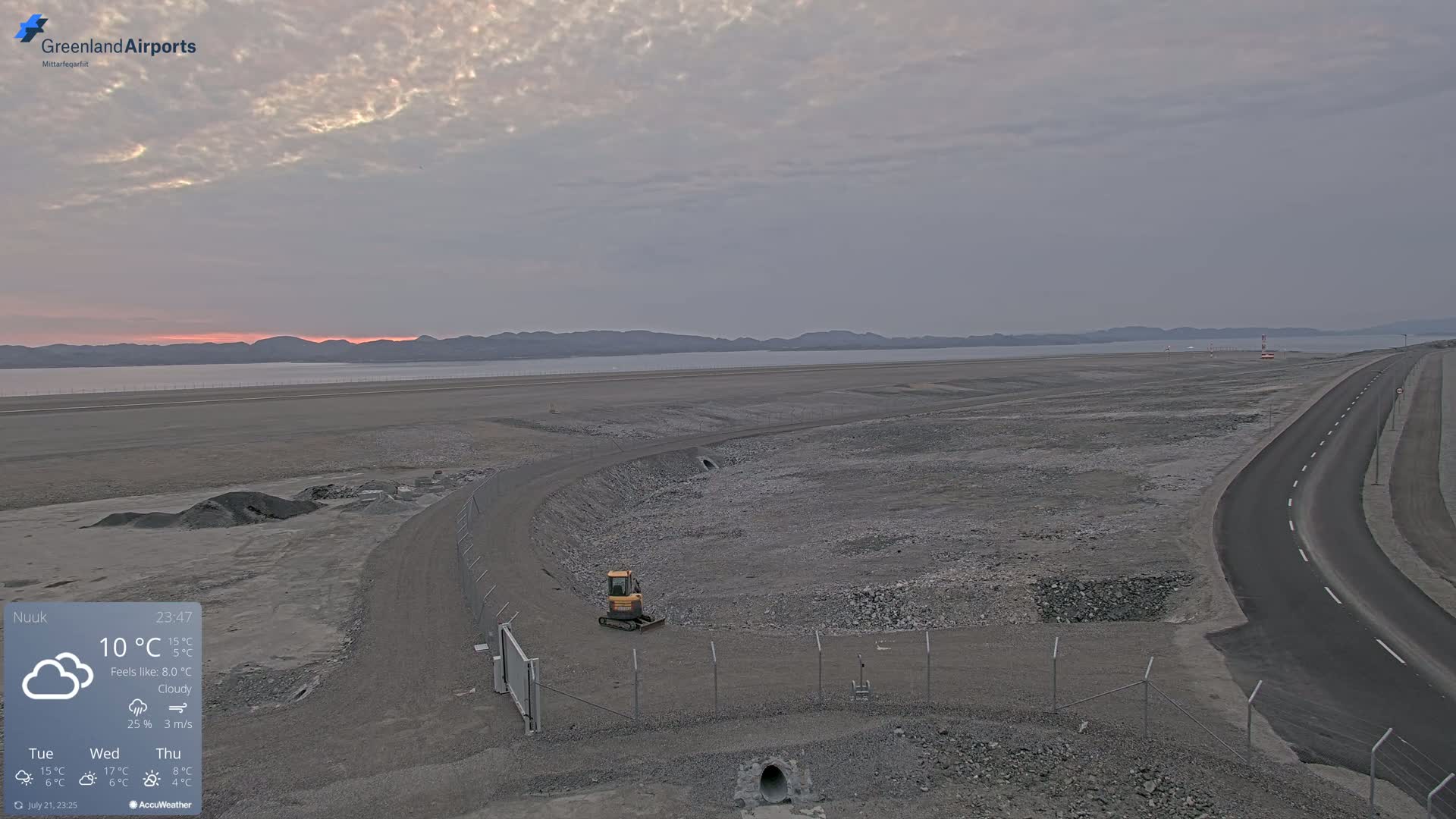 Nuuk Airport North Towards View Live Cam GOH / BGGH - Nuuk, Sermersooq, Greenland, Denmark