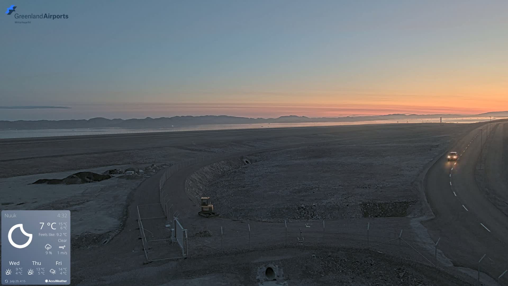 Nuuk Airport North Towards View Live Cam GOH / BGGH - Nuuk, Sermersooq, Greenland, Denmark
