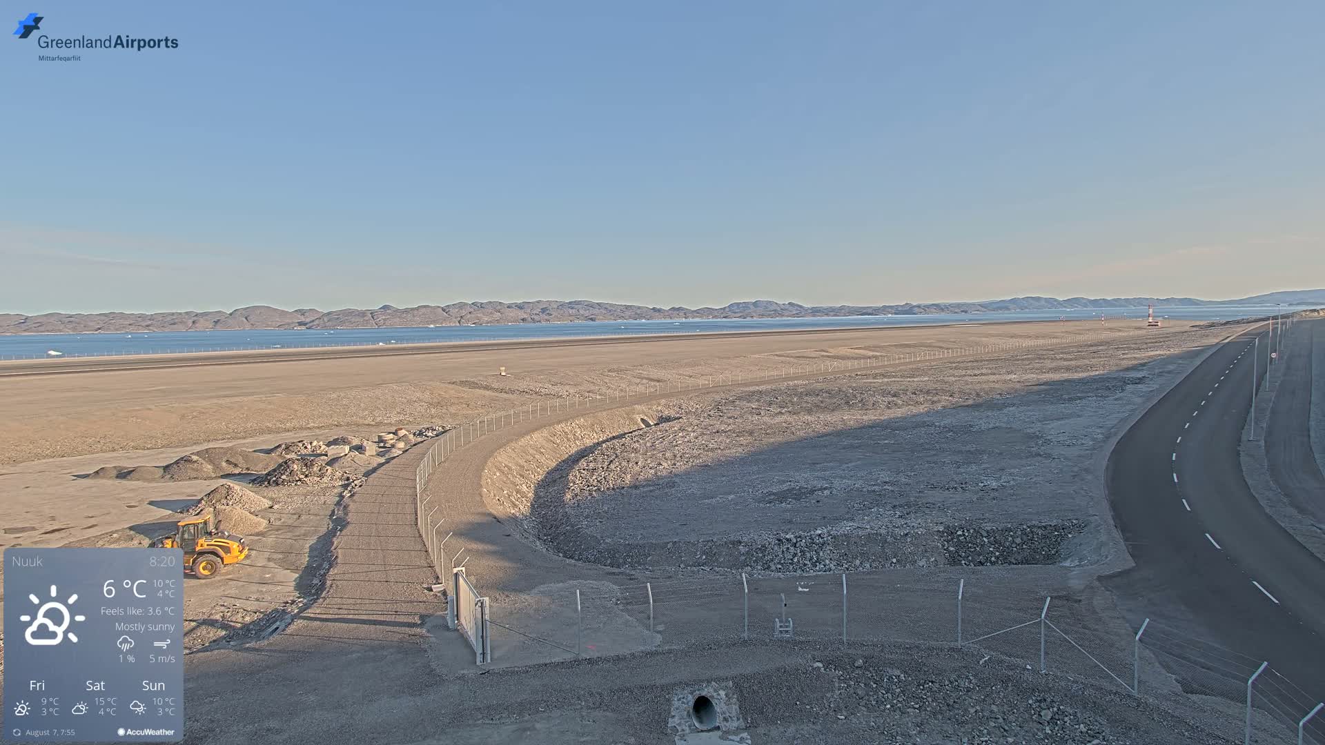 Nuuk Airport North Towards View Live Cam GOH / BGGH - Nuuk, Sermersooq, Greenland, Denmark