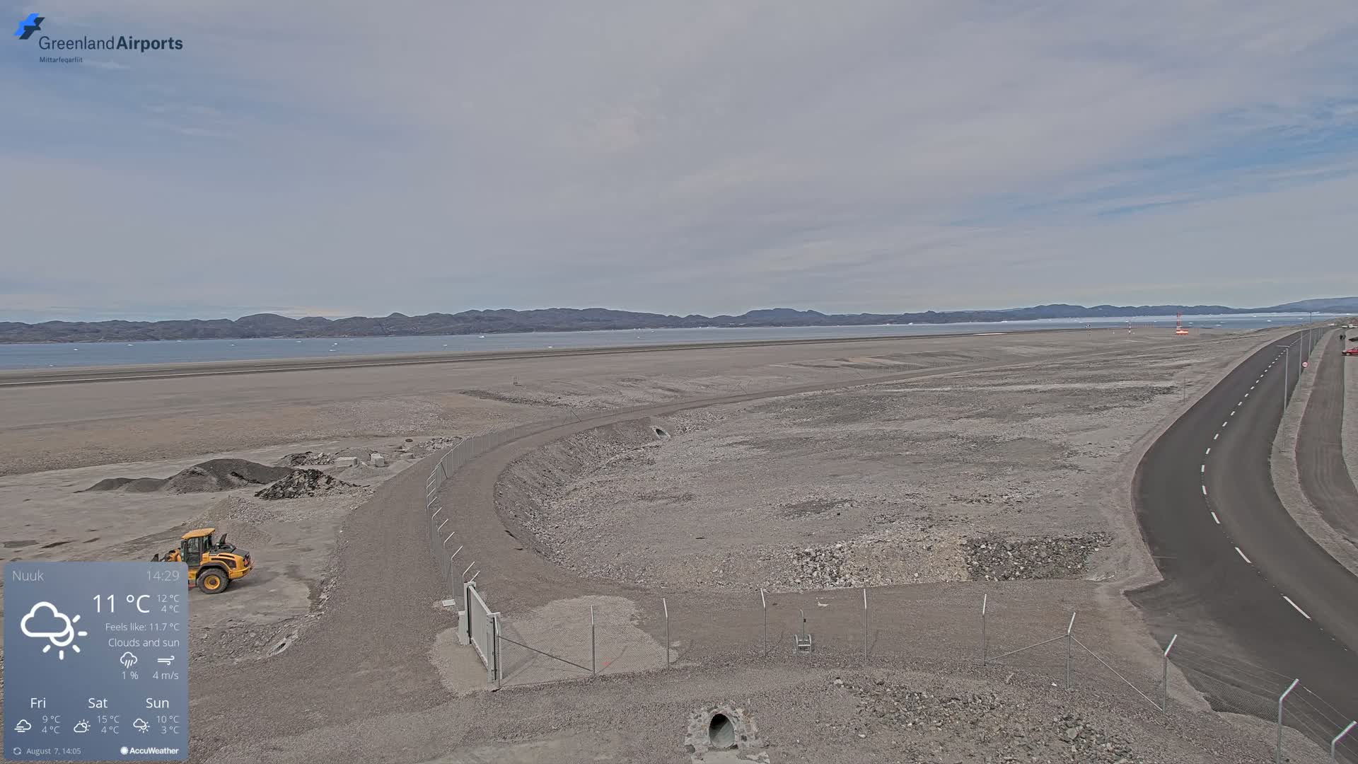 Nuuk Airport North Towards View Live Cam GOH / BGGH - Nuuk, Sermersooq, Greenland, Denmark