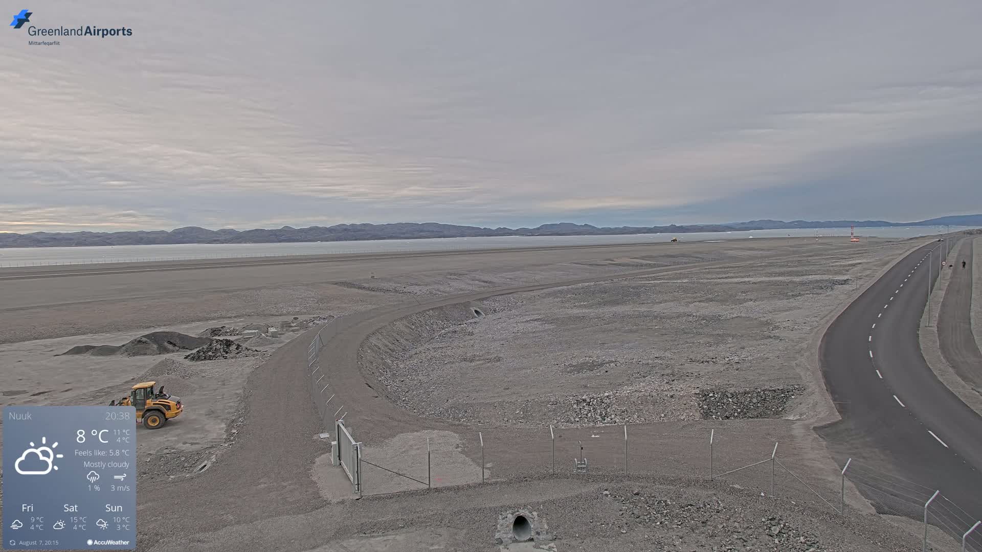 Nuuk Airport North Towards View Live Cam GOH / BGGH - Nuuk, Sermersooq, Greenland, Denmark