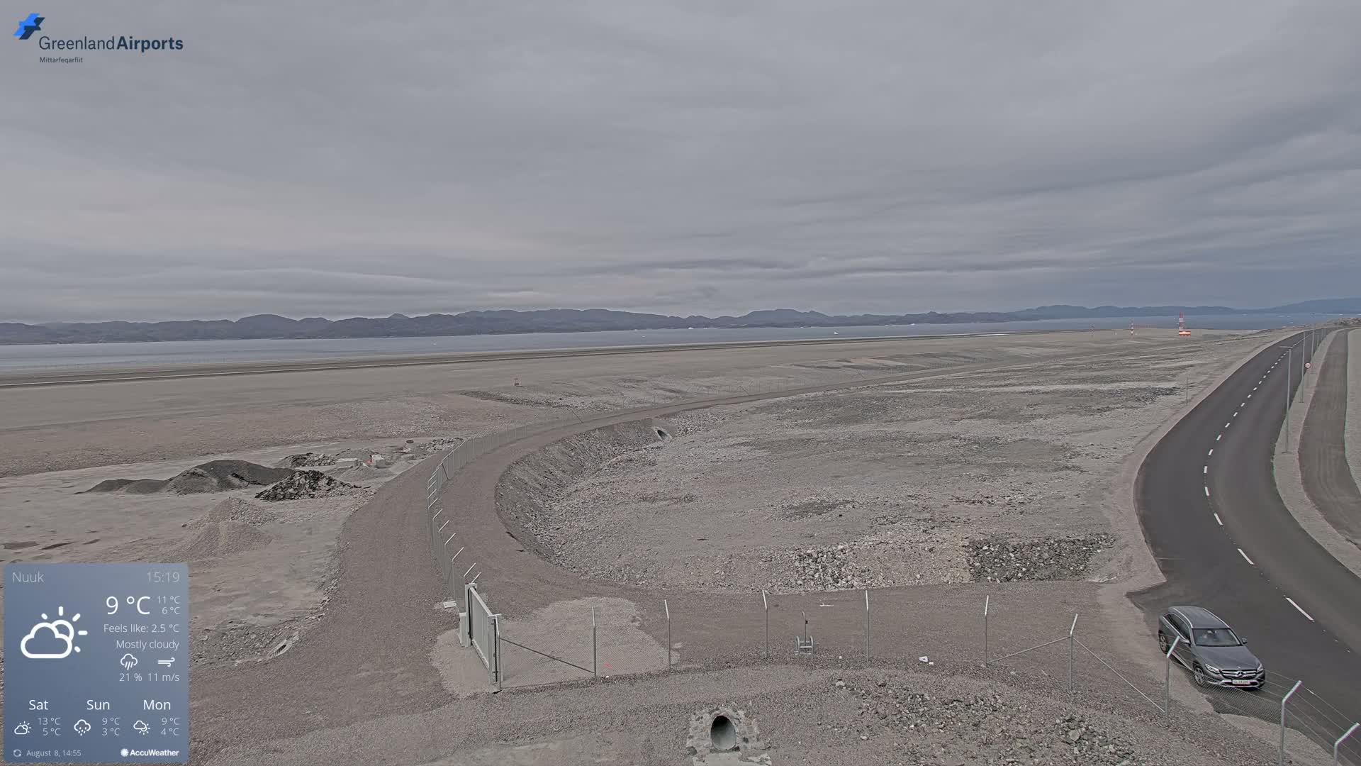 Nuuk Airport North Towards View Live Cam GOH / BGGH - Nuuk, Sermersooq, Greenland, Denmark