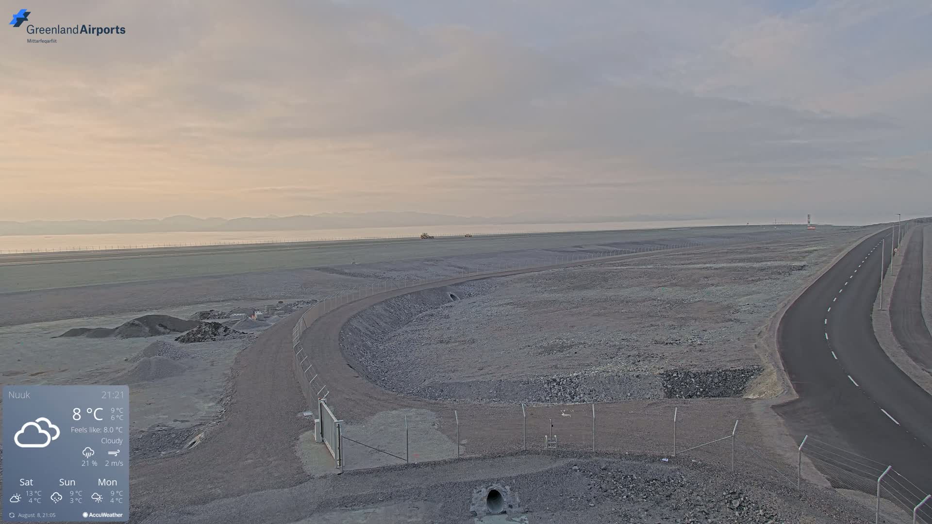 Nuuk Airport North Towards View Live Cam GOH / BGGH - Nuuk, Sermersooq, Greenland, Denmark